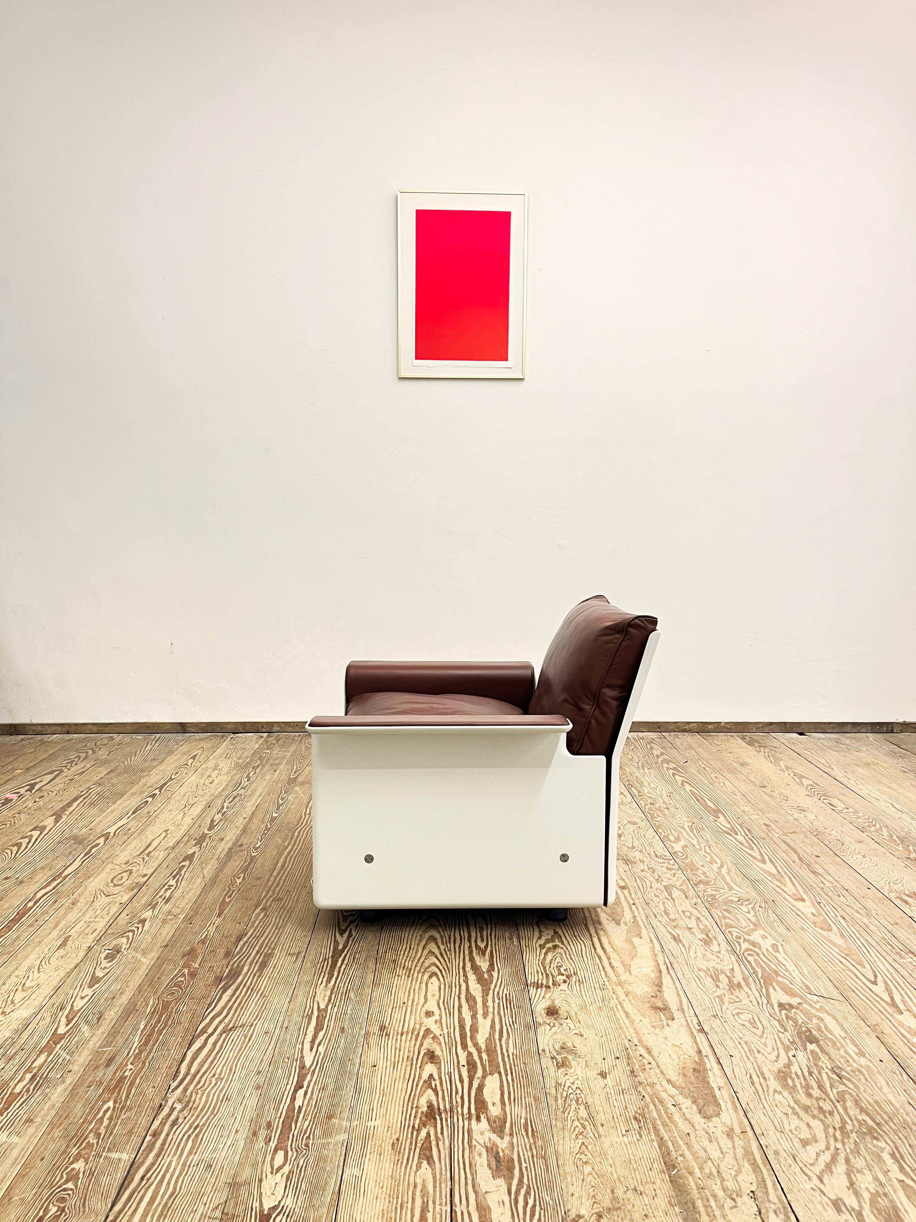 Leather Mid-Century Lounge or Armchair by Dieter Rams for Vitsoe, German Design, 1960s