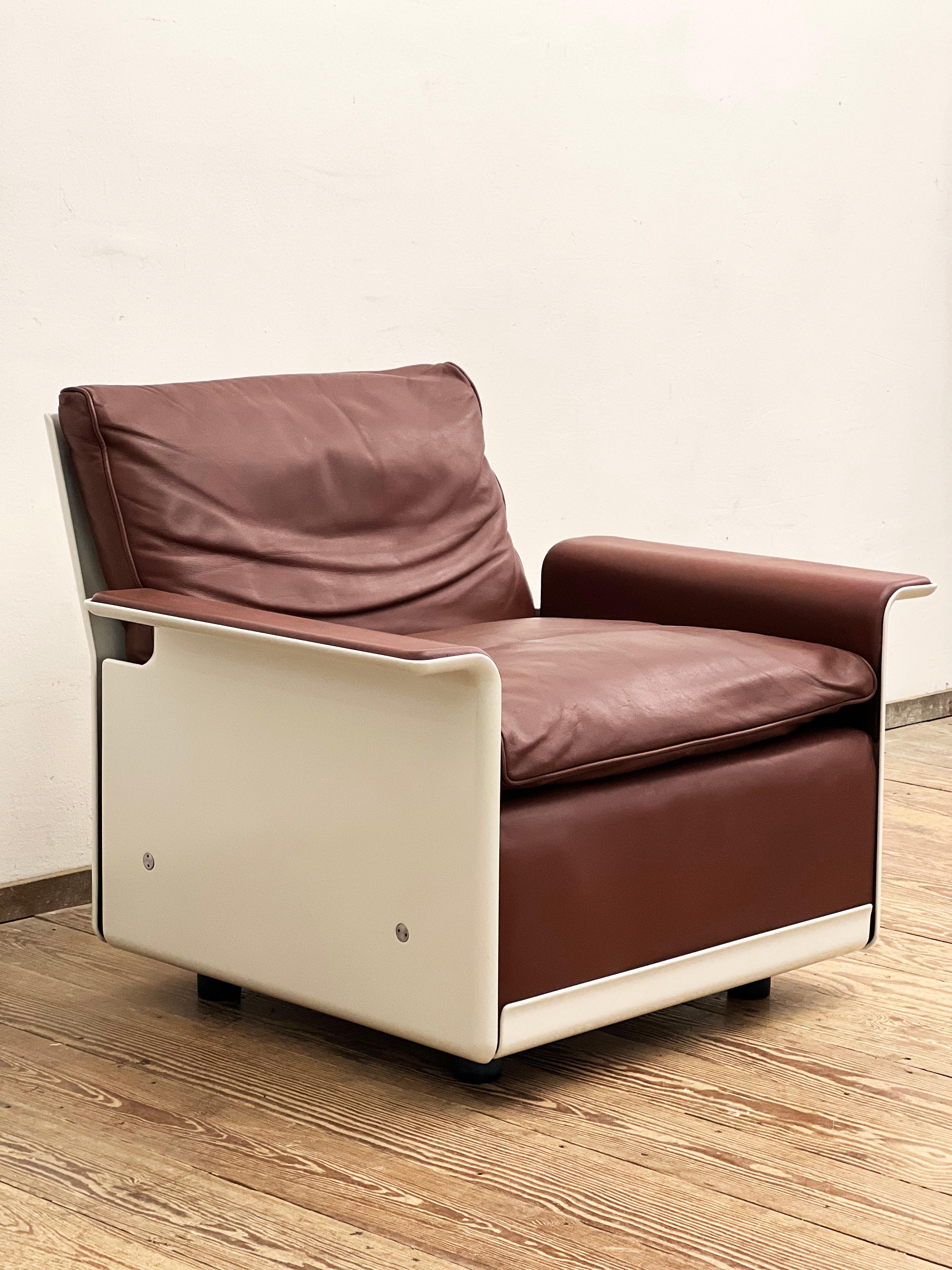 Lounge- oder Sessel aus der Mitte des Jahrhunderts von Dieter Rams für Vitsoe, deutsches Design, 1960er Jahre (Leder) im Angebot