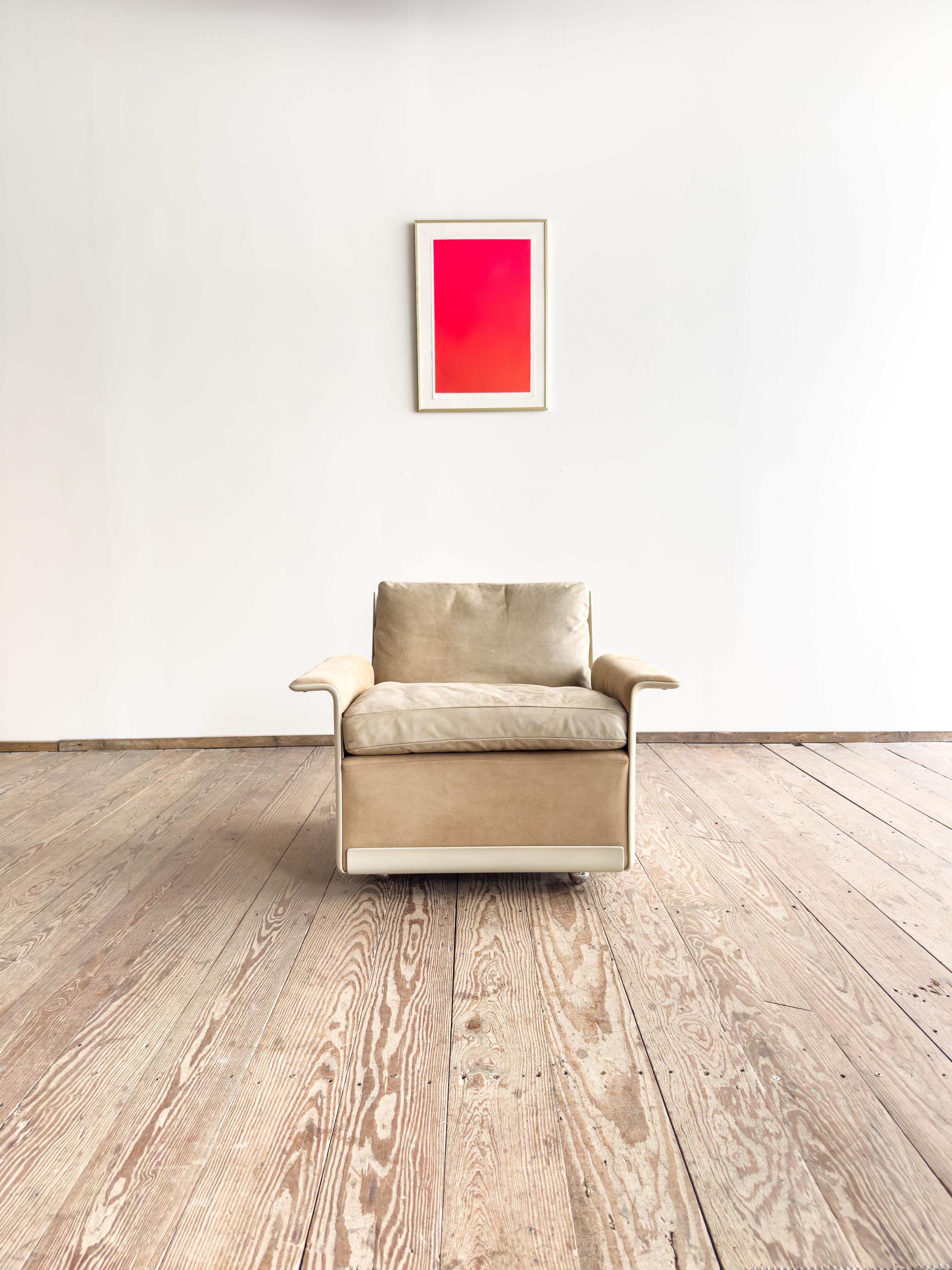 Suede Mid-Century Lounge Sofa or Couch by Dieter Rams for Vitsoe, German Design, 1960s For Sale