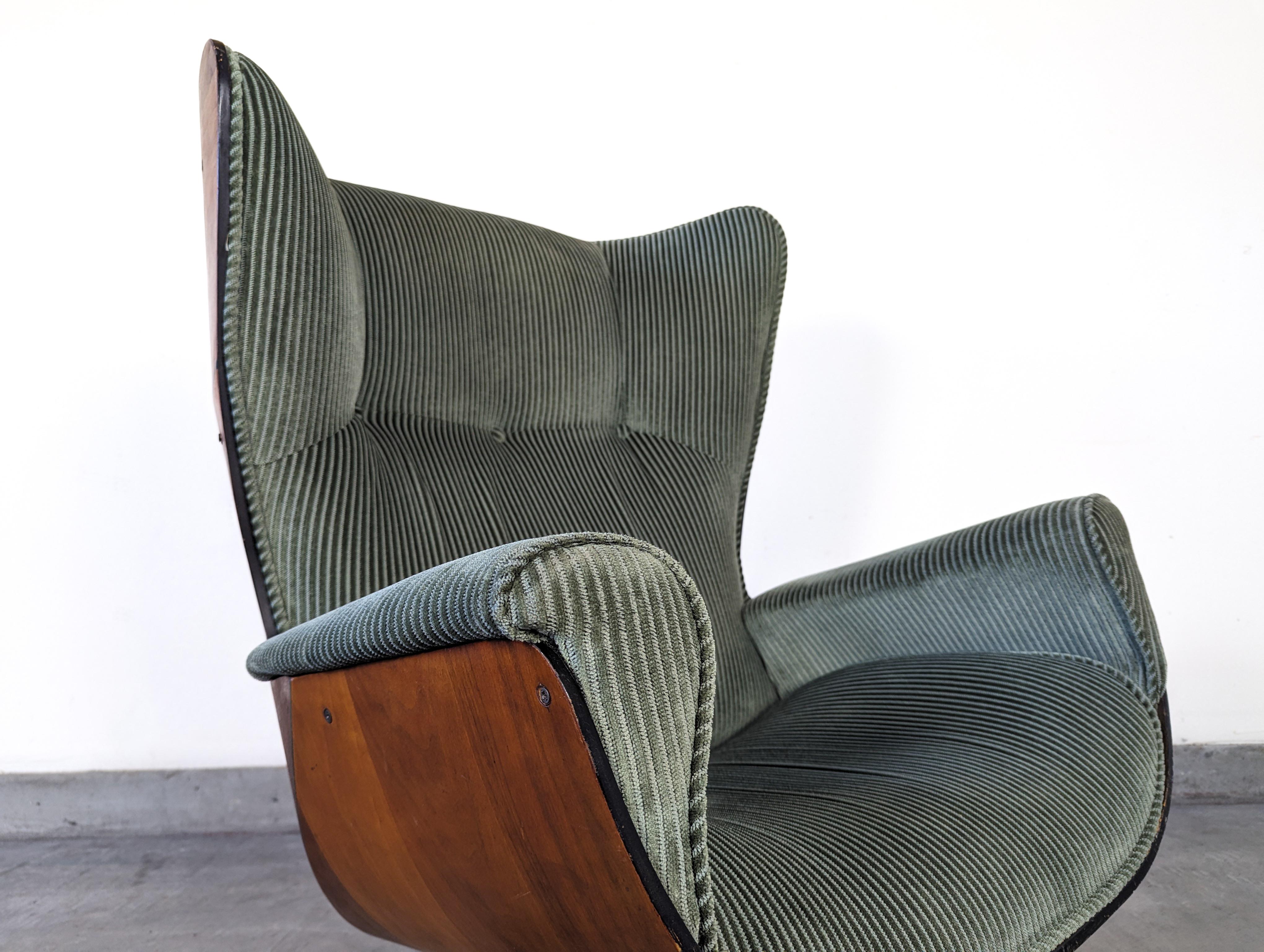 Fabric Mid Century Lounge Wingback Mr Chair by George Mulhauser for Plycraft, c1960s