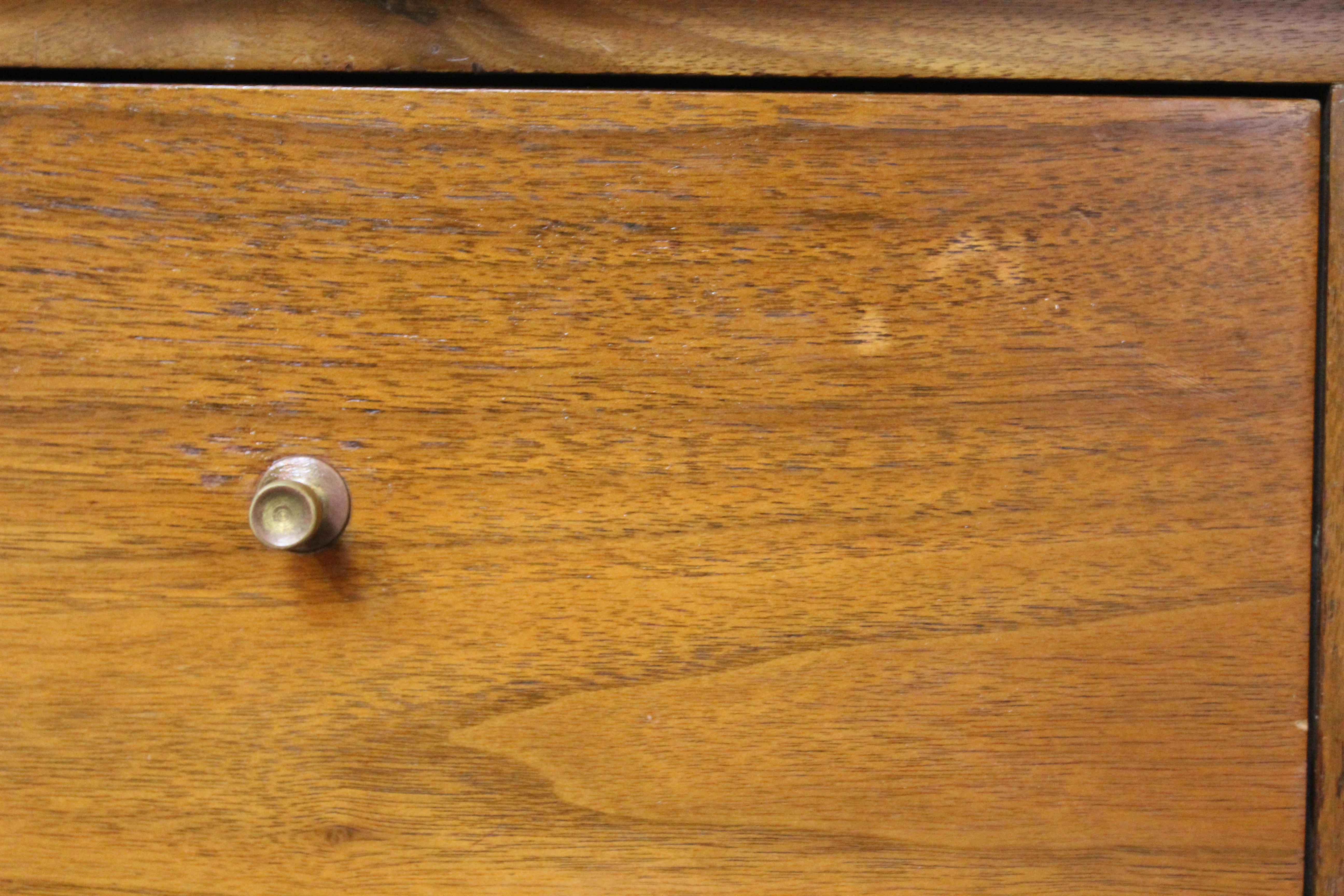 Mid-Century Louvered Walnut Nightstands by United Furniture 10