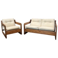 Mid-Century Loveseat and Chair Set