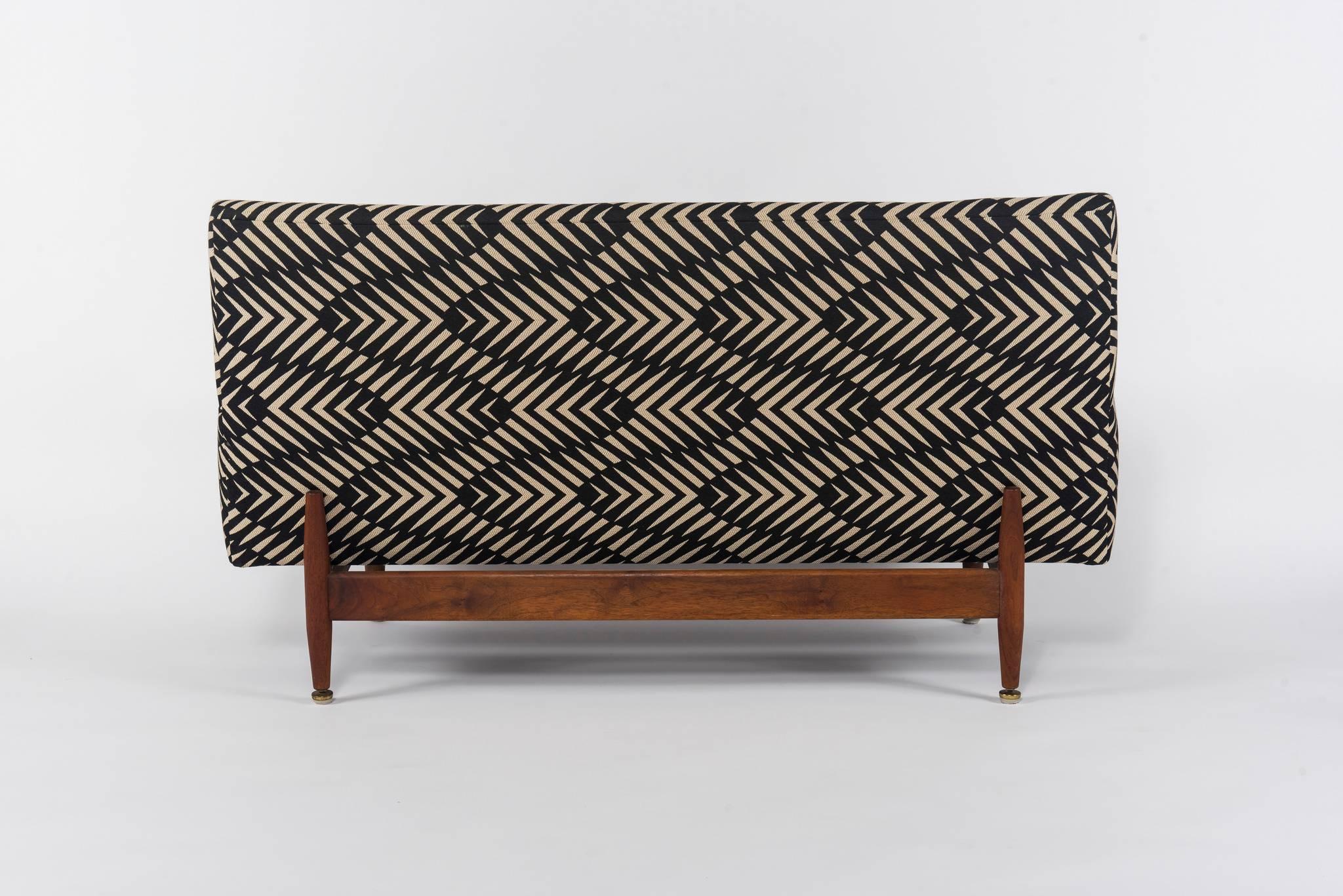 Wood Midcentury Loveseat Attributed to Jens Risom