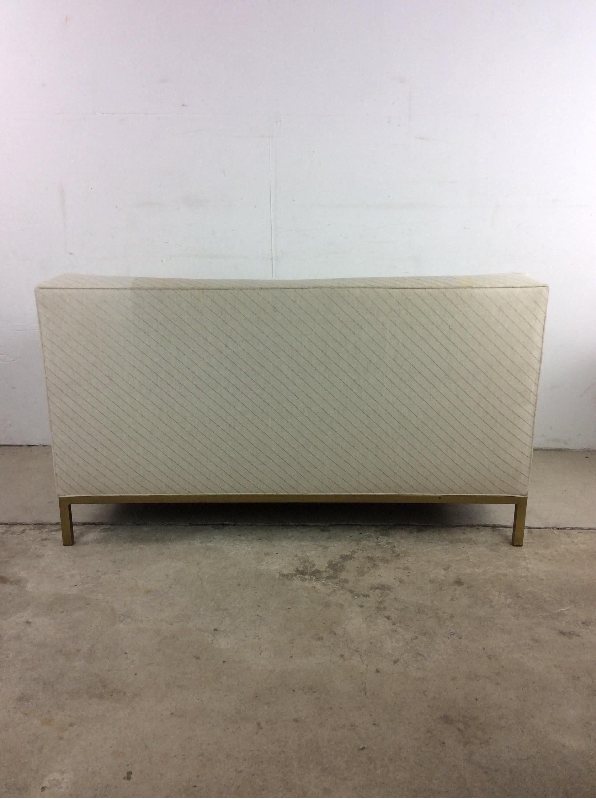 Midcentury Loveseat Sofa with Brass Base For Sale 2