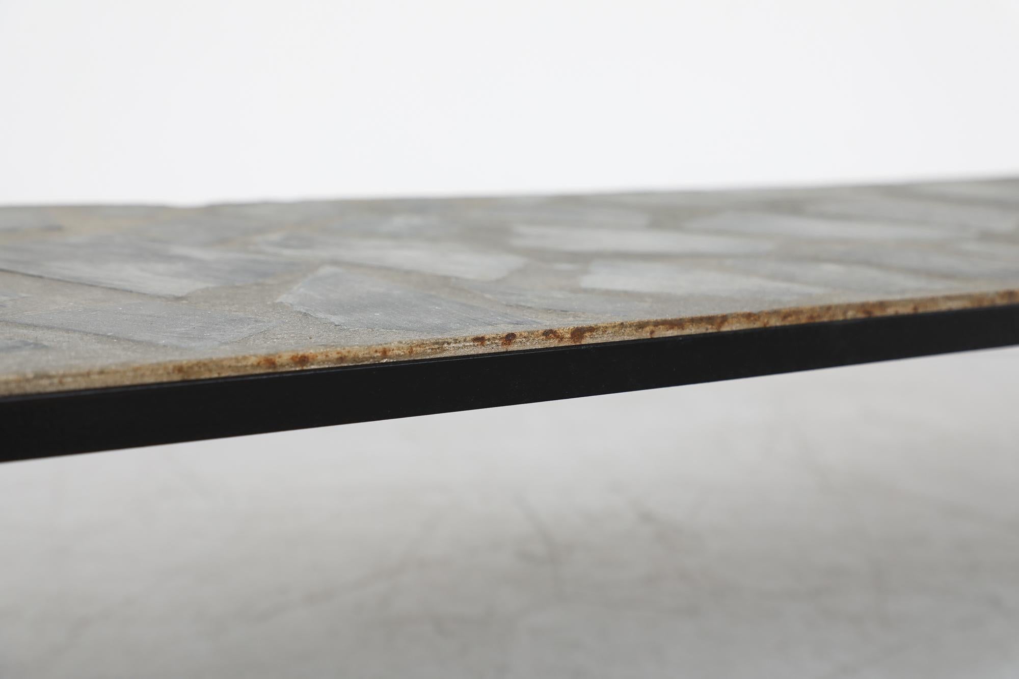 Mid-Century Low and Long Paul Kingma Inspired Stone Mosaic Coffee Table 5