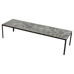 Mid-Century Low and Long Paul Kingma Inspired Stone Mosaic Coffee Table