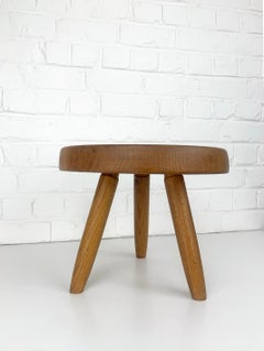 Mid-Century Low Berger Stool in Ash Charlotte Perriand Steph Simon Paris, 1950s