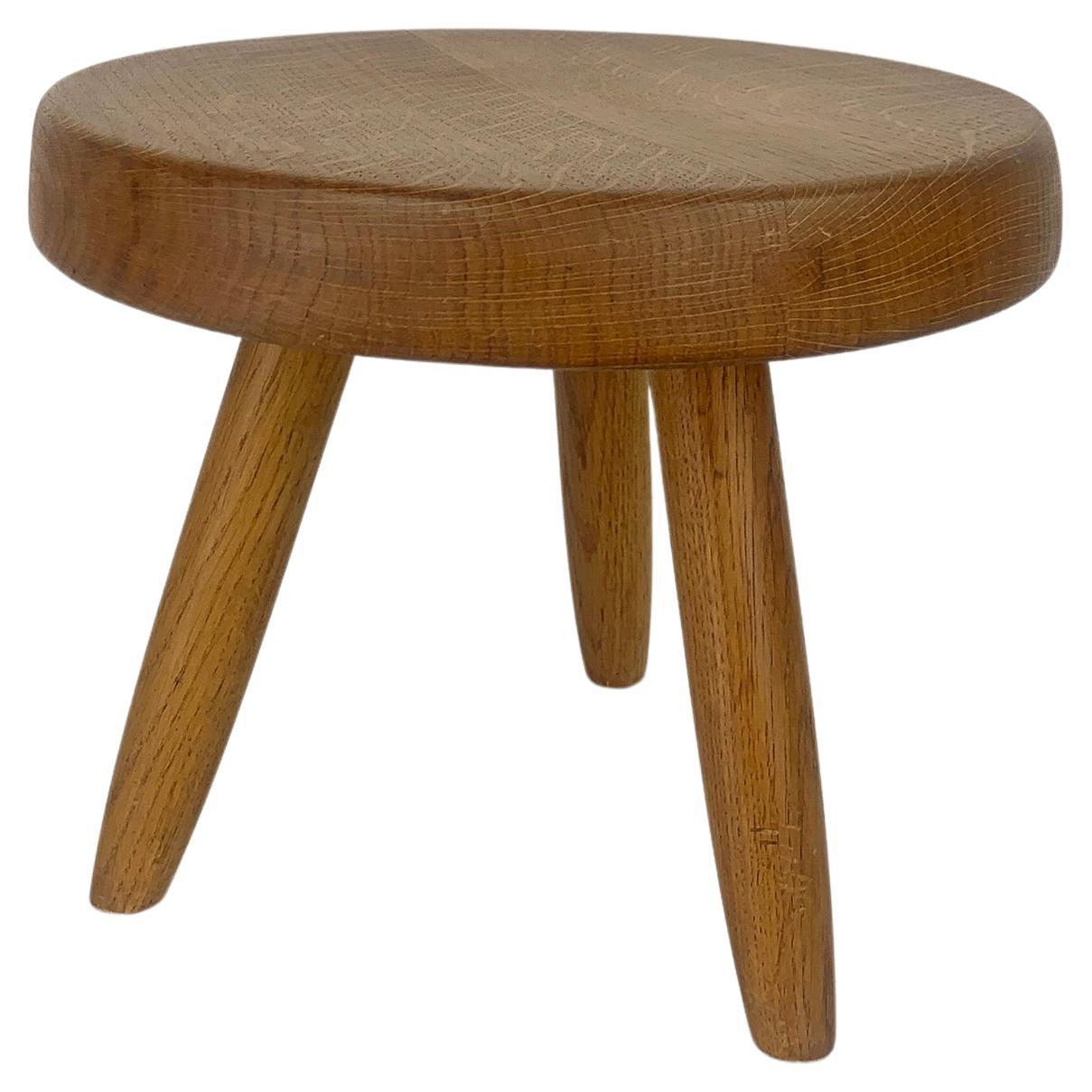 Niedriger Berger Hocker aus Esche Charlotte Perriand Steph Simon Paris, 1950er Jahre