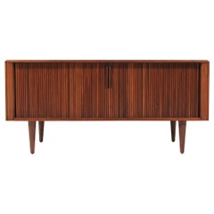 Midcentury Low Profile Tambour-Door Credenza by Barzilay