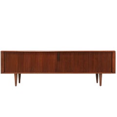 Midcentury Low Profile Tambour-Door Credenza by Barzilay