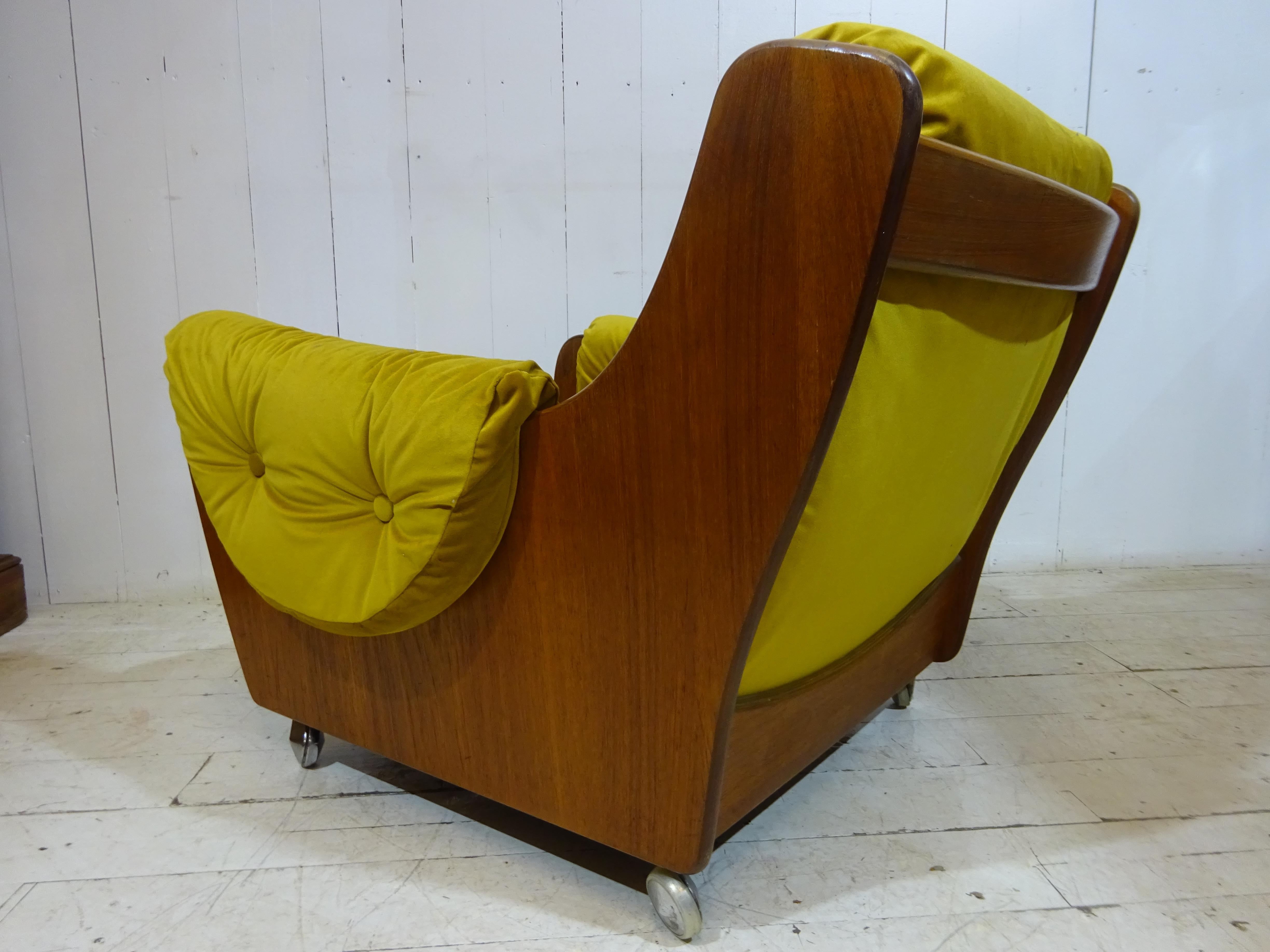 Midcentury Low Saddleback Armchair by G Plan In Good Condition In Tarleton, GB