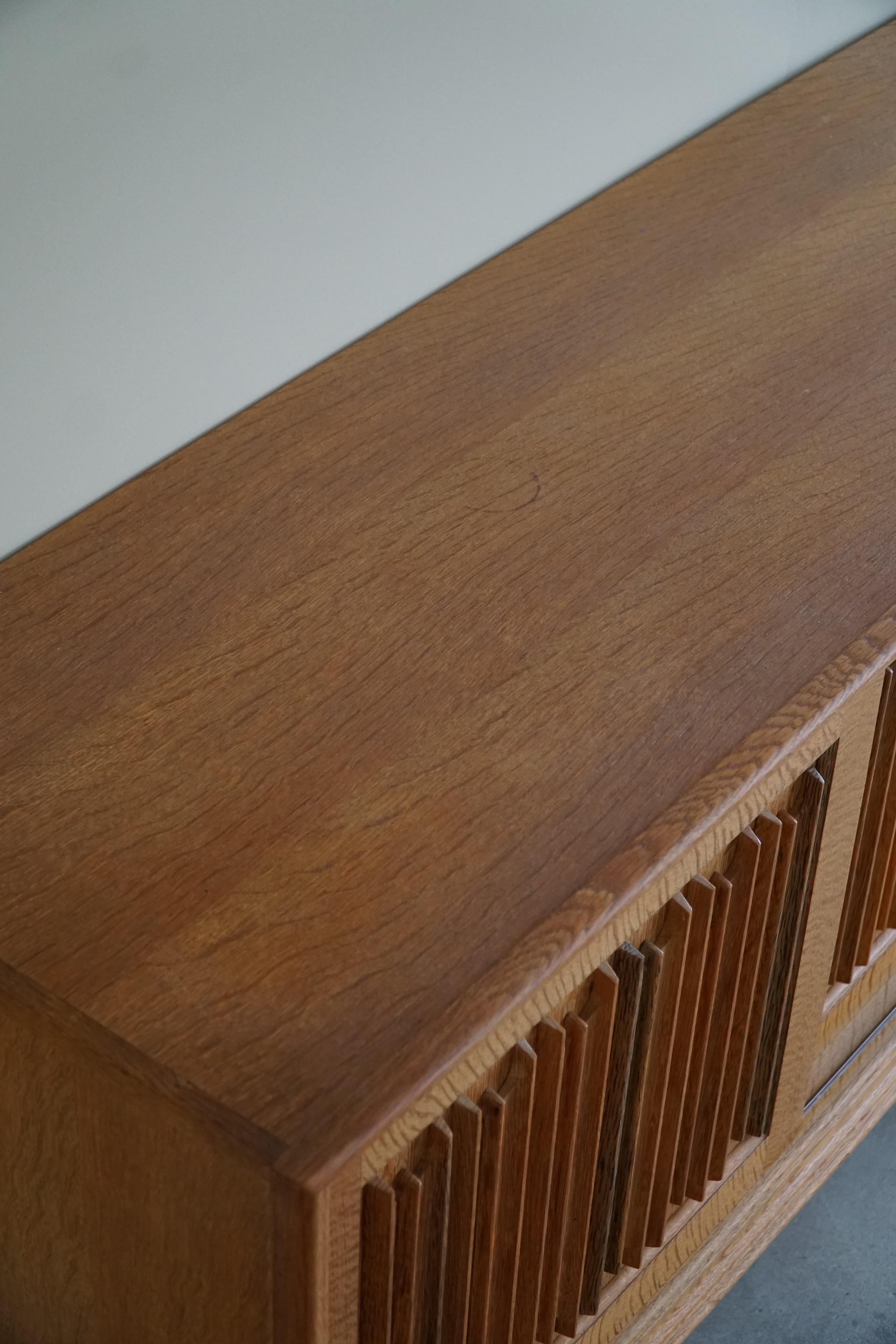 Midcentury Low Sculptural Sideboard in Oak, Made by a Danish Cabinetmaker, 1960 6