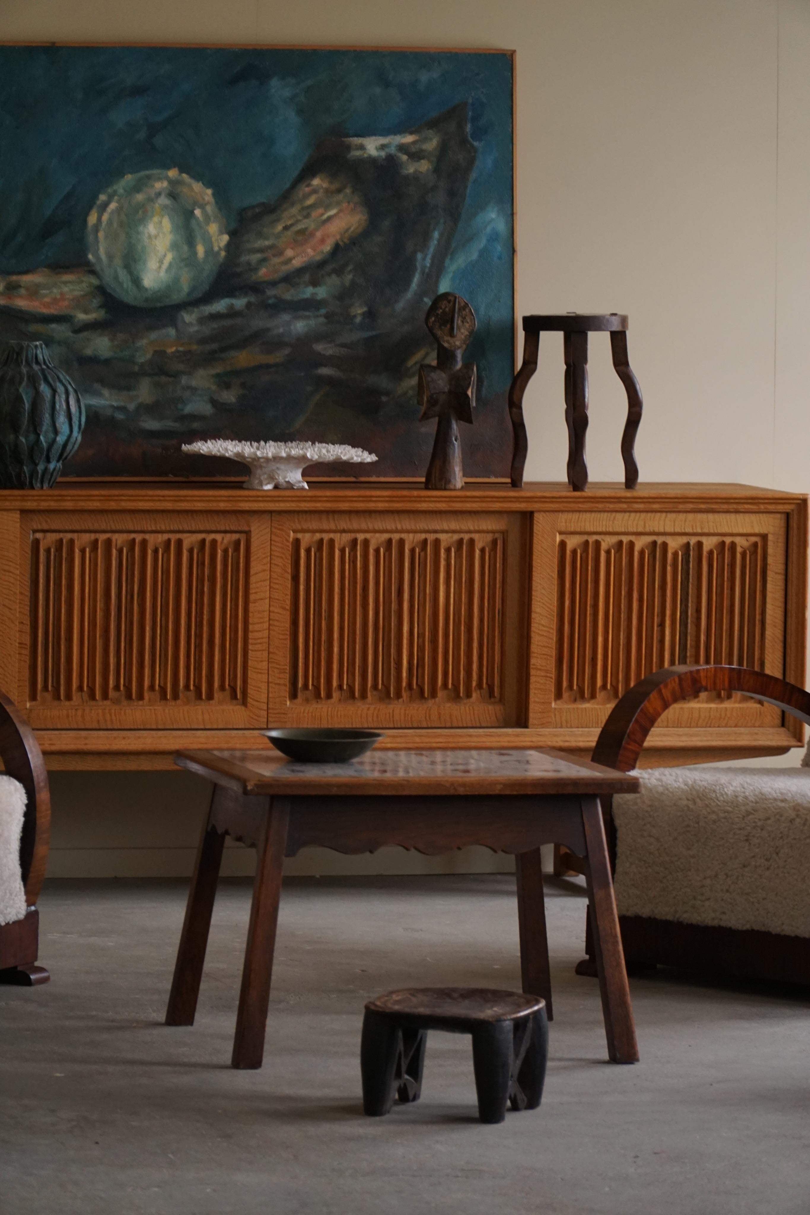 Midcentury Low Sculptural Sideboard in Oak, Made by a Danish Cabinetmaker, 1960 3