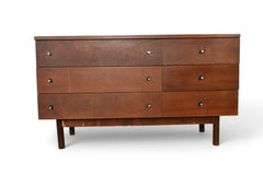 Mid Century Low Six Drawer in Walnut by Stanley