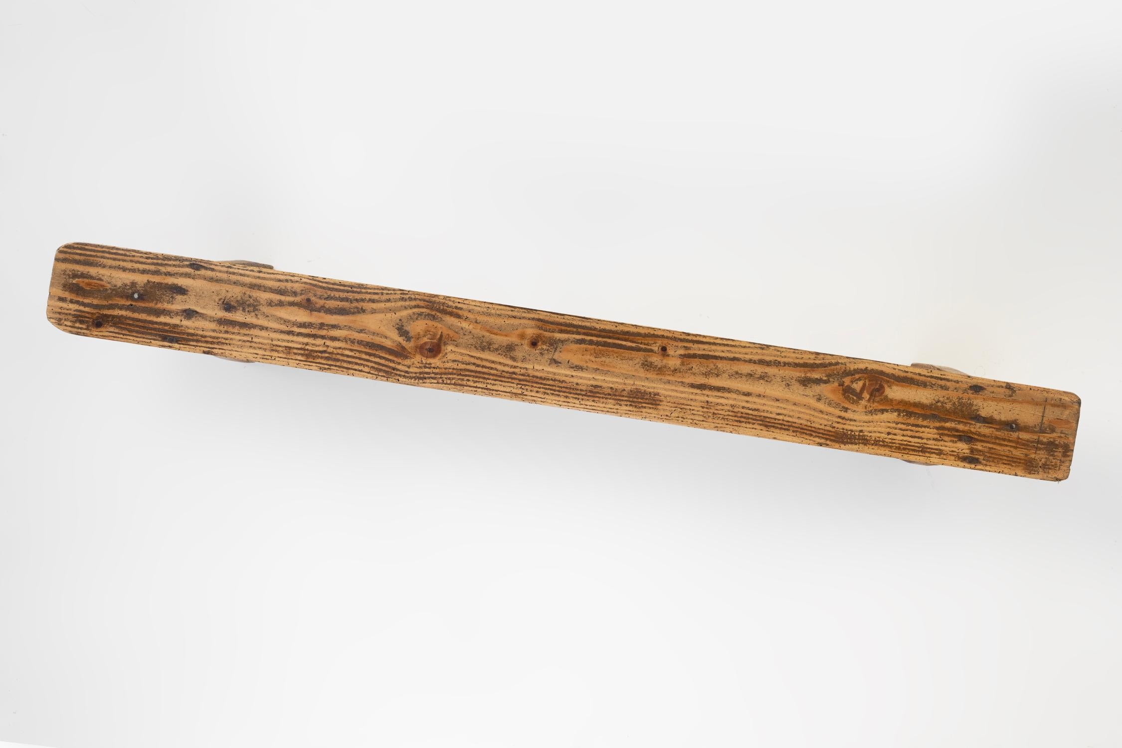 Mid century low wooden bench, France ca. 1850 For Sale 1