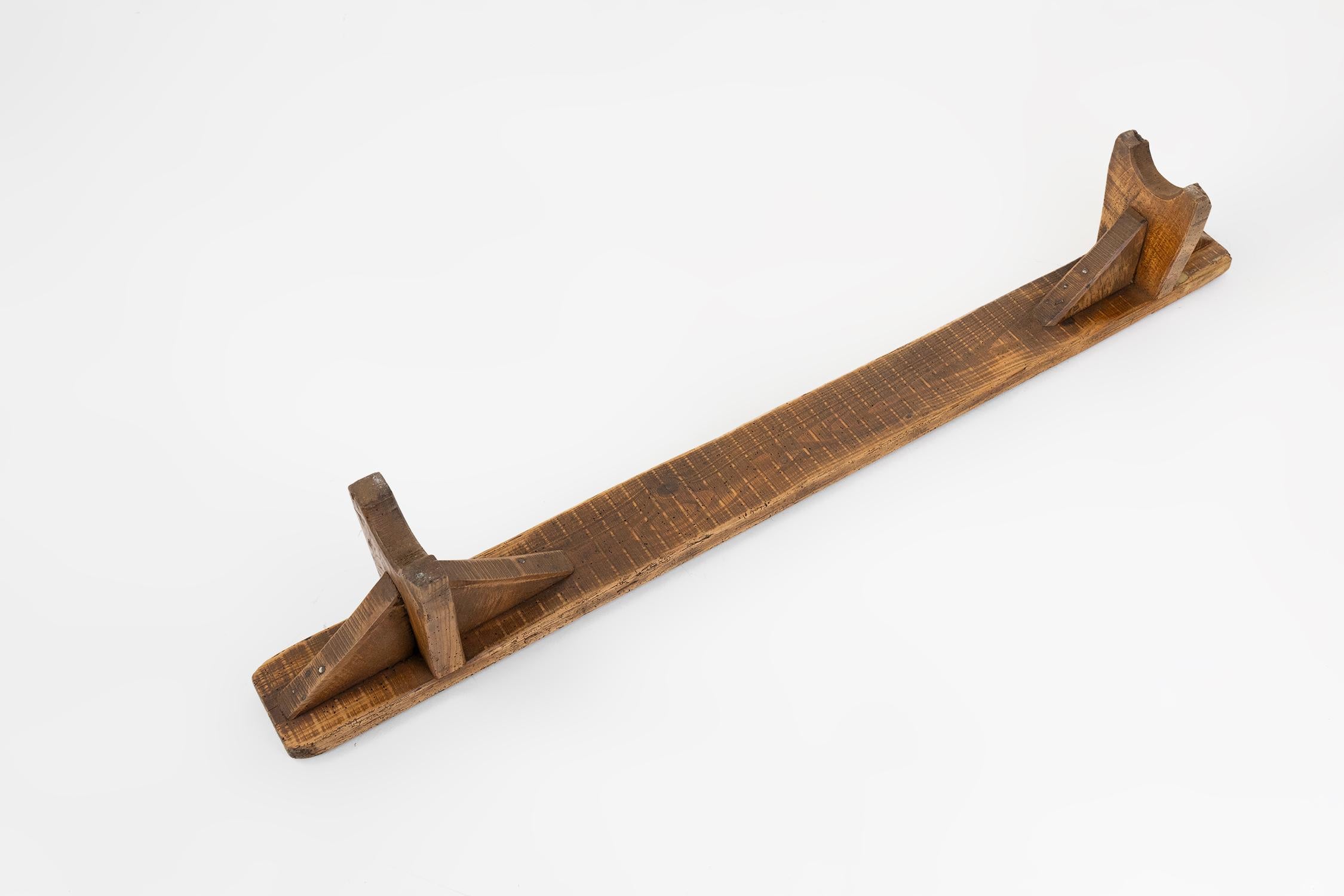 Mid century low wooden bench, France ca. 1850 For Sale 2