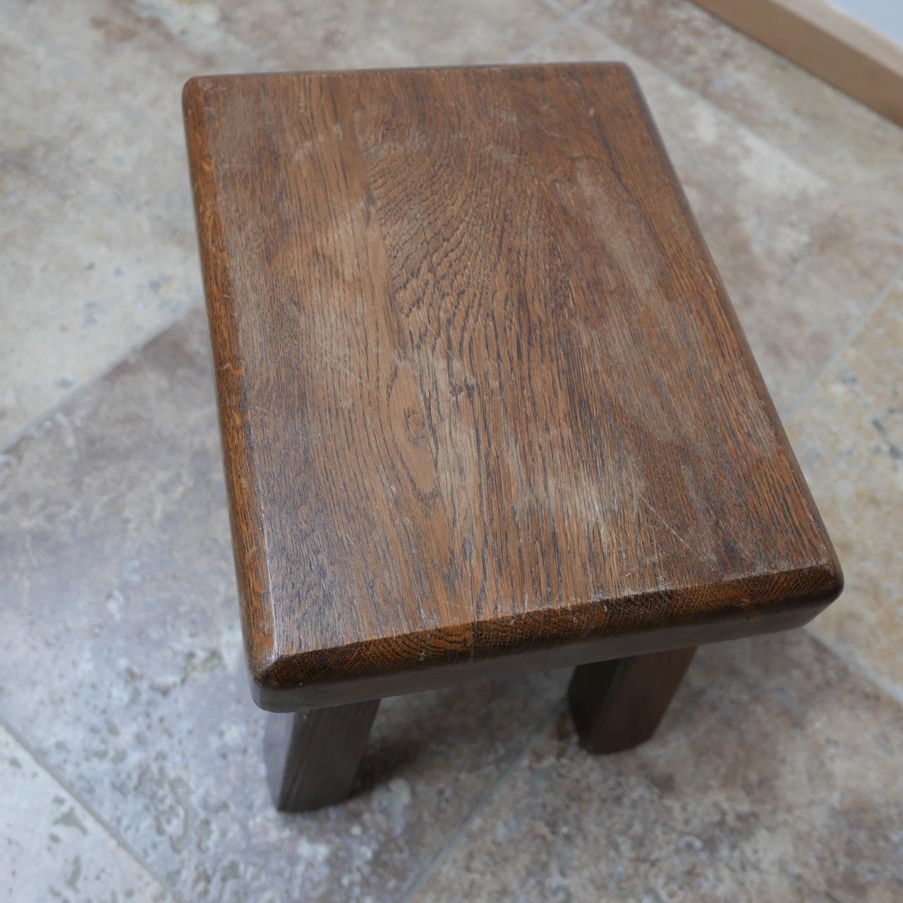 Dutch Midcentury Low Wooden Brutalist Stool or Side Tables