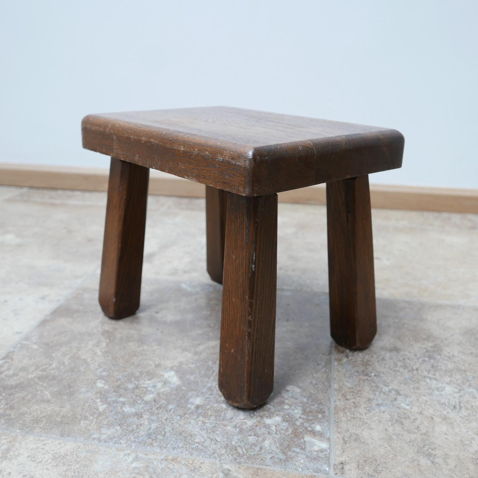 Midcentury Low Wooden Brutalist Stool or Side Tables In Excellent Condition In London, GB