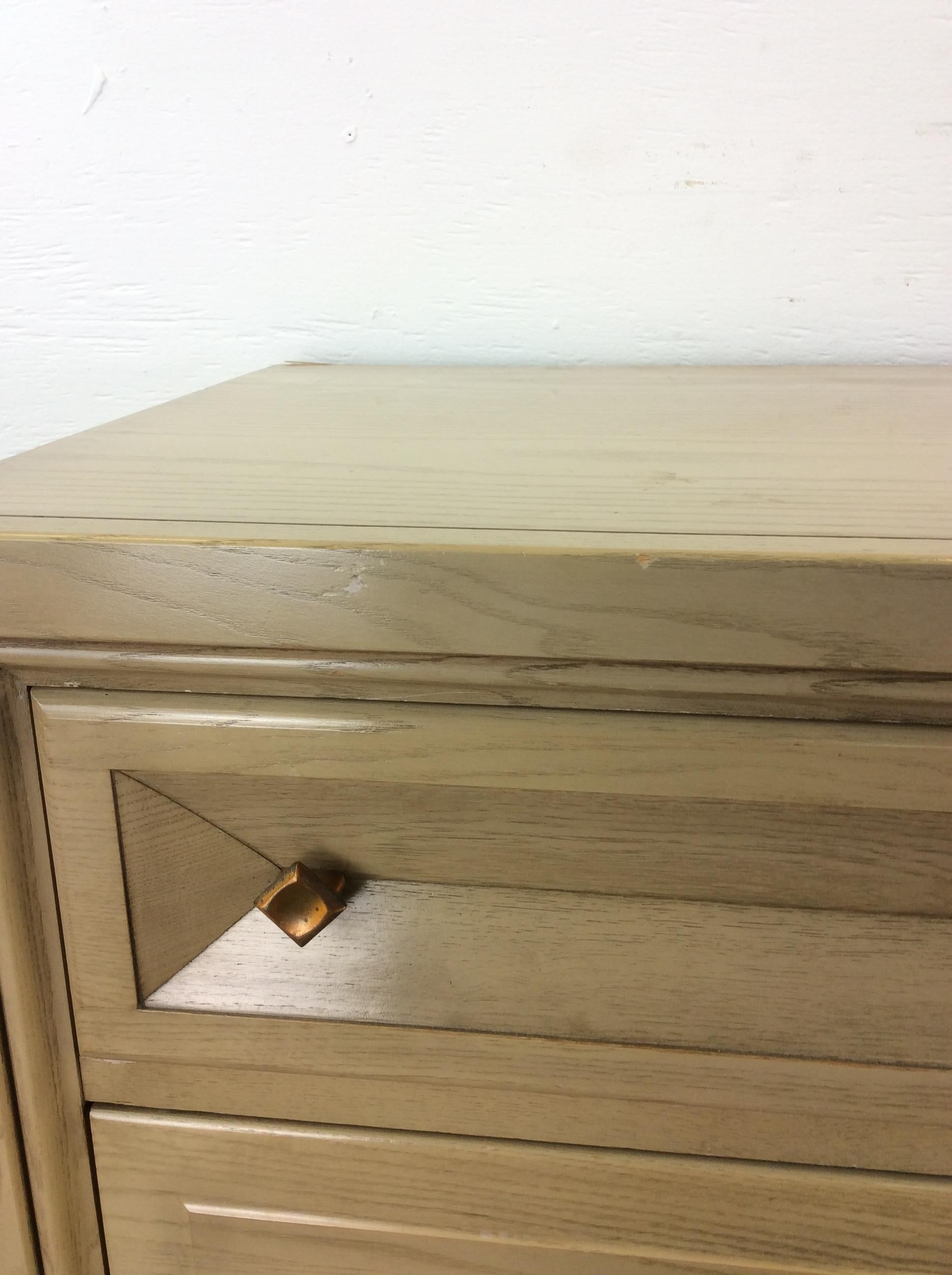 Mid Century Lowboy Dresser with Limed Oak FInish For Sale 6