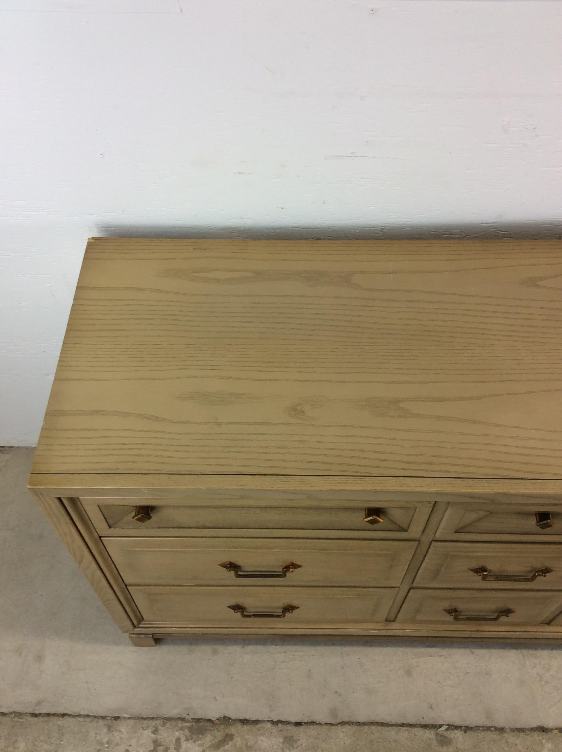 20th Century Mid Century Lowboy Dresser with Limed Oak FInish For Sale