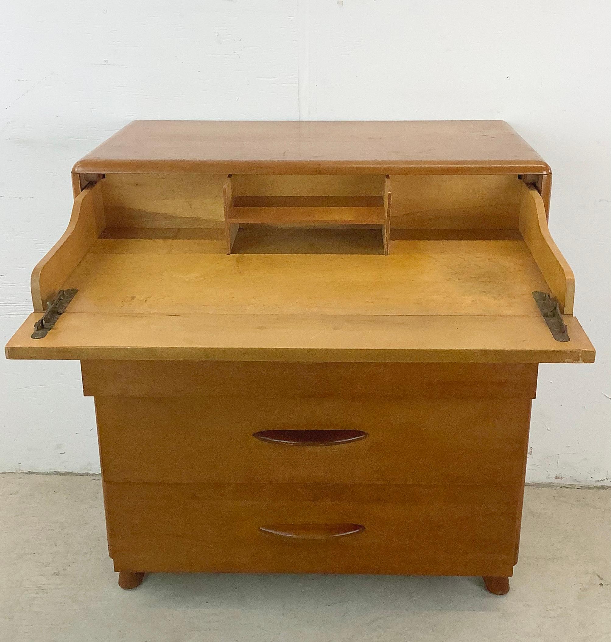 Mid-Century Lowboy Dresser With Pull Out Desk For Sale 2