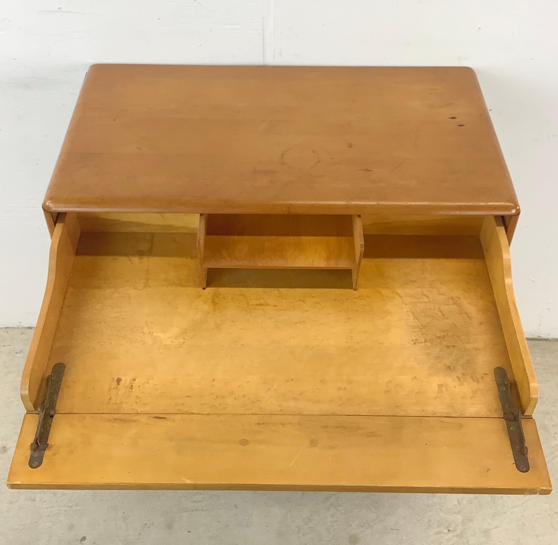 Mid-Century Lowboy Dresser With Pull Out Desk For Sale 3