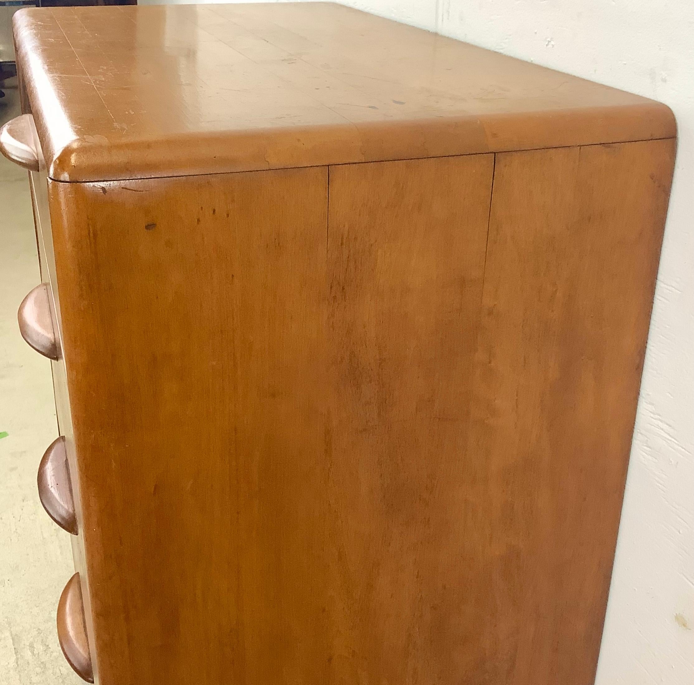 Mid-Century Lowboy Dresser With Pull Out Desk For Sale 10