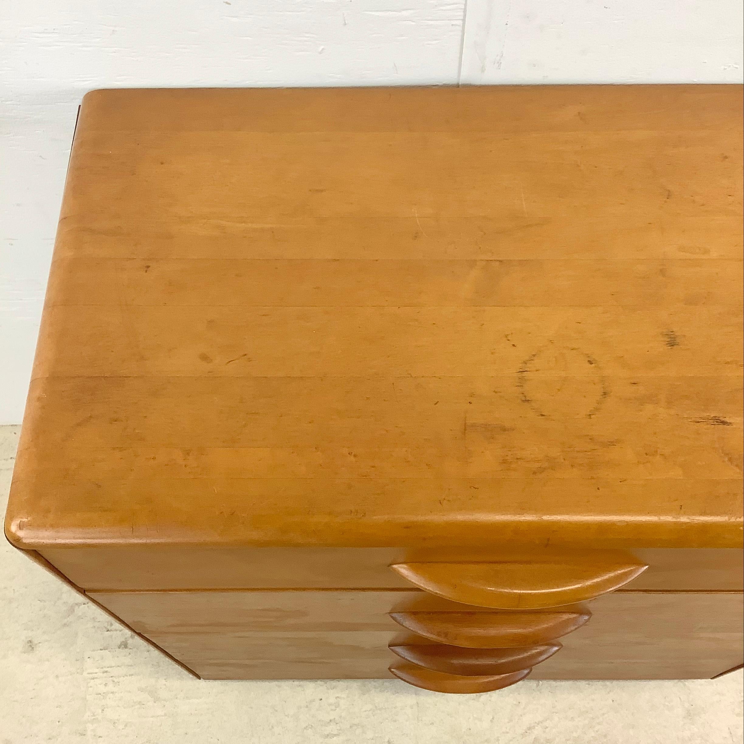 Mid-Century Modern Mid-Century Lowboy Dresser With Pull Out Desk