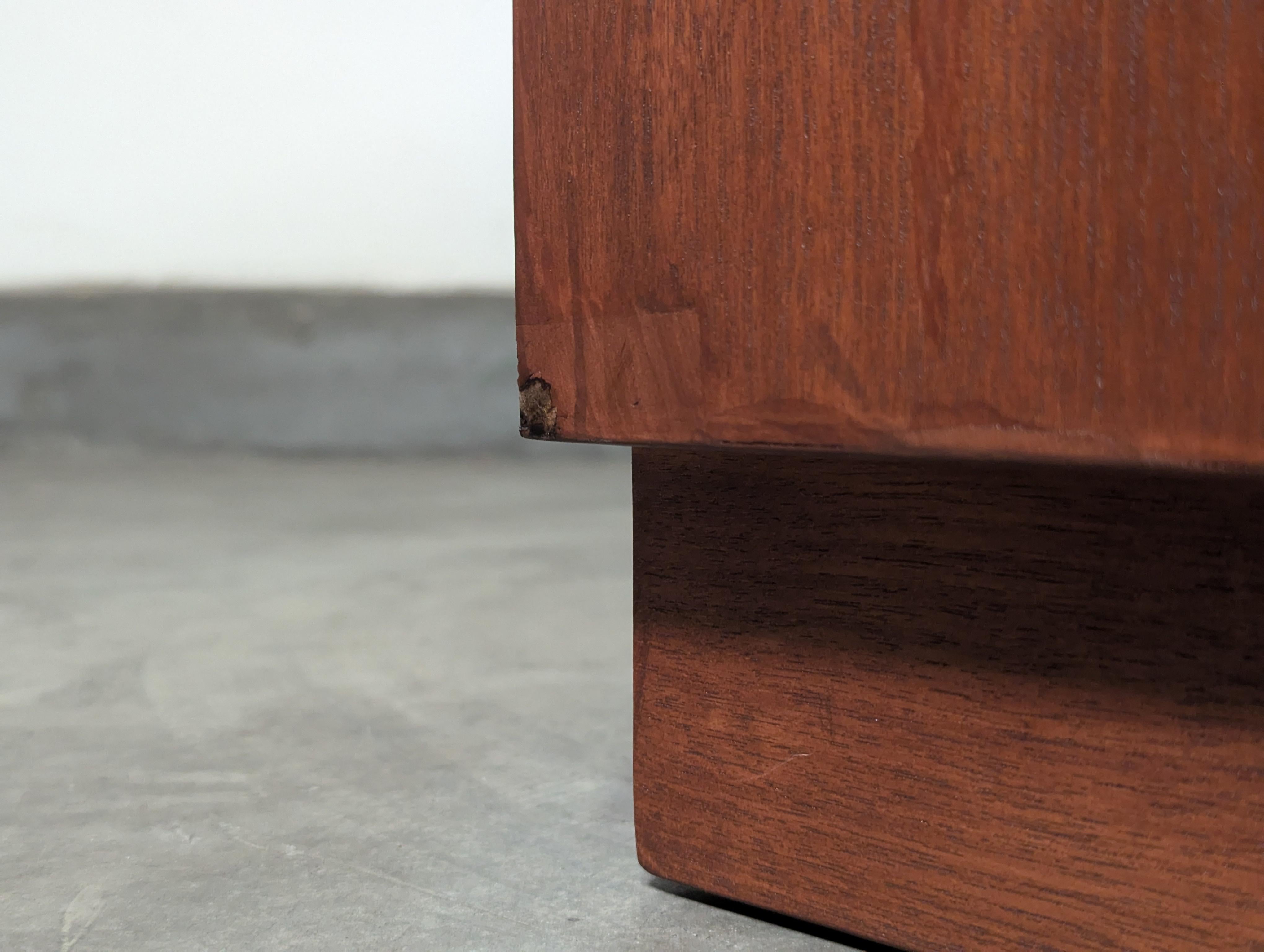 Mid Century Lowboy Dresser with Wicker and Brass Handles by Morganton, c1960s 6