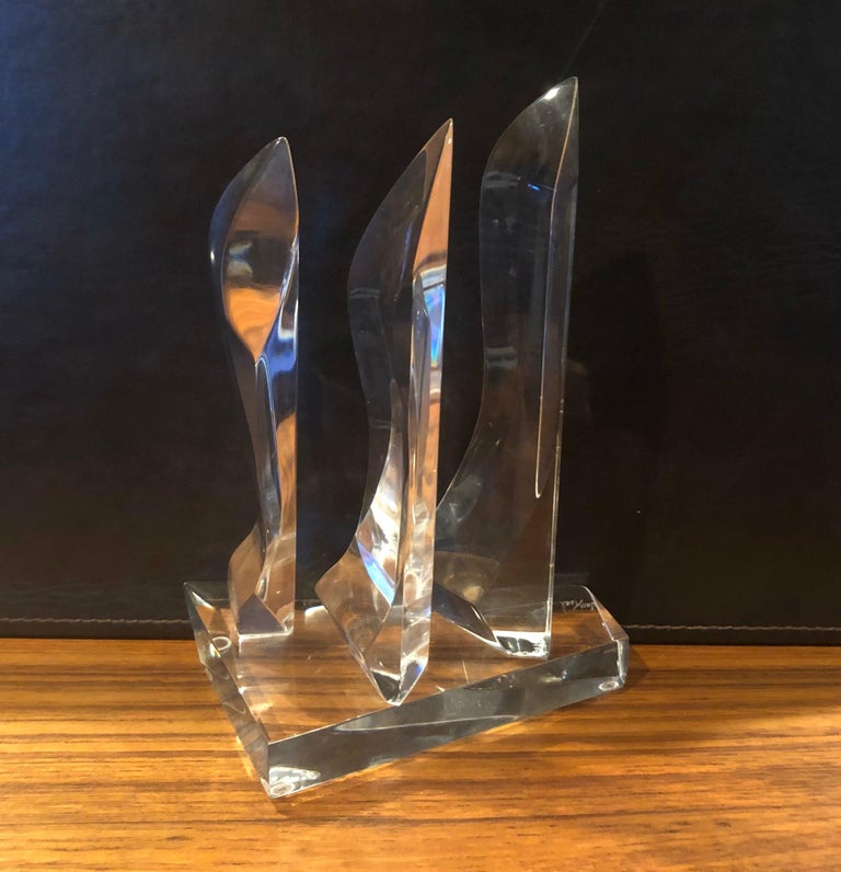 Mid-Century Modern Midcentury Lucite Abstract Sculpture by Hivo Van Teal For Sale