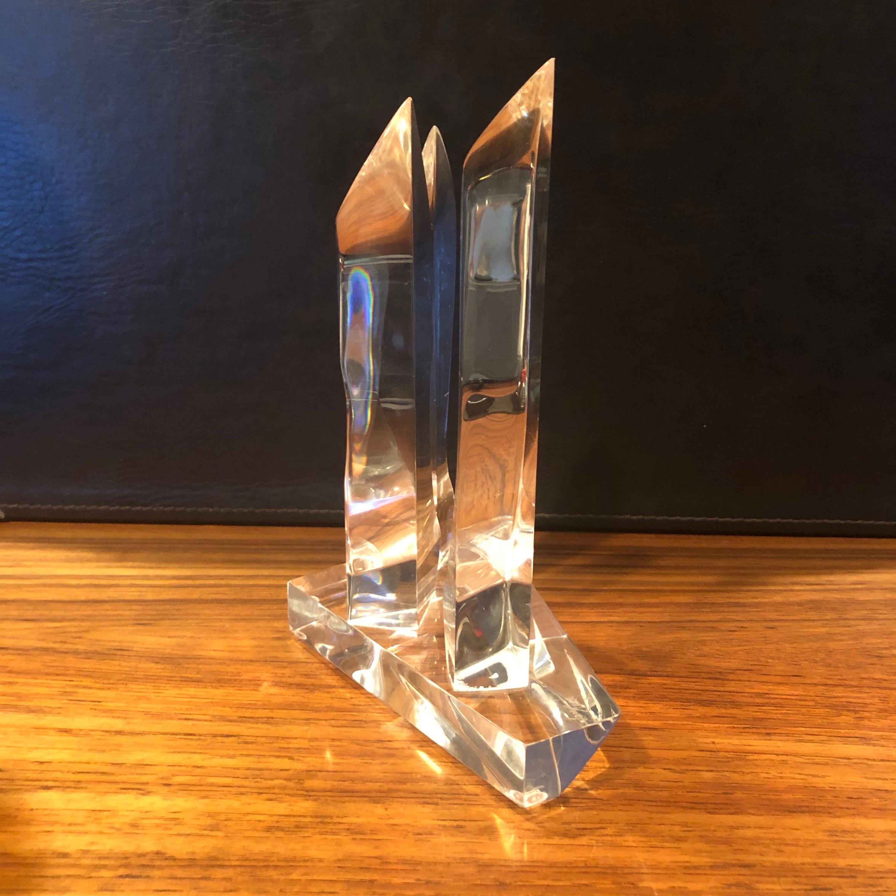 Midcentury Lucite Abstract Sculpture by Hivo Van Teal In Good Condition For Sale In San Diego, CA