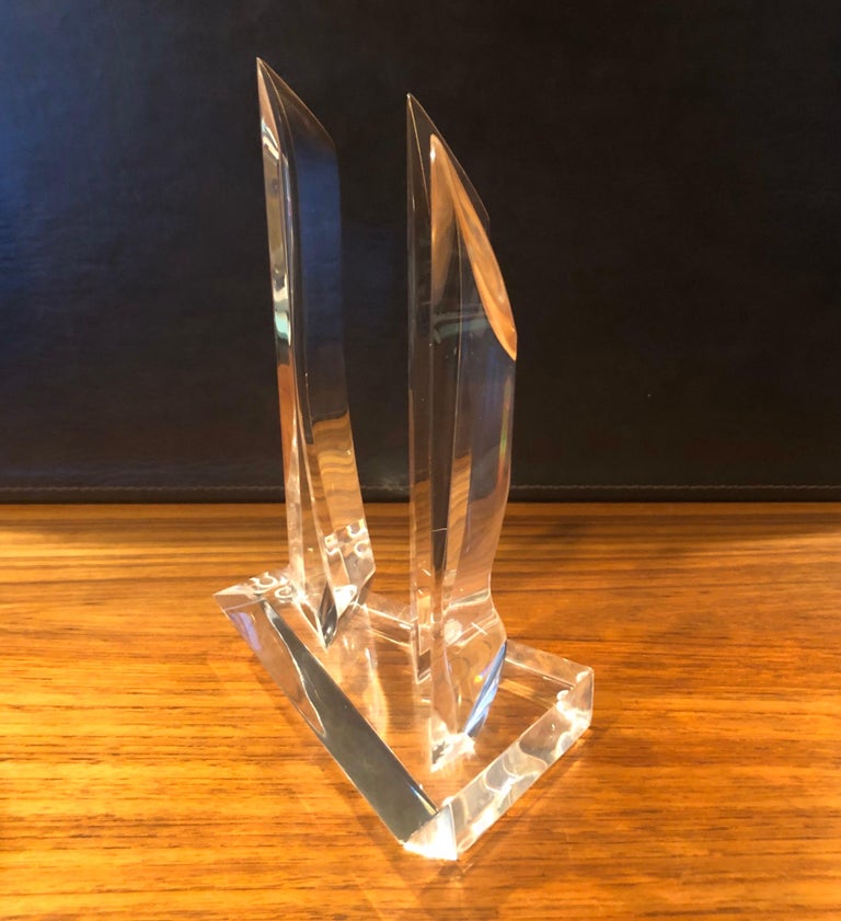 Midcentury Lucite Abstract Sculpture by Hivo Van Teal For Sale 1