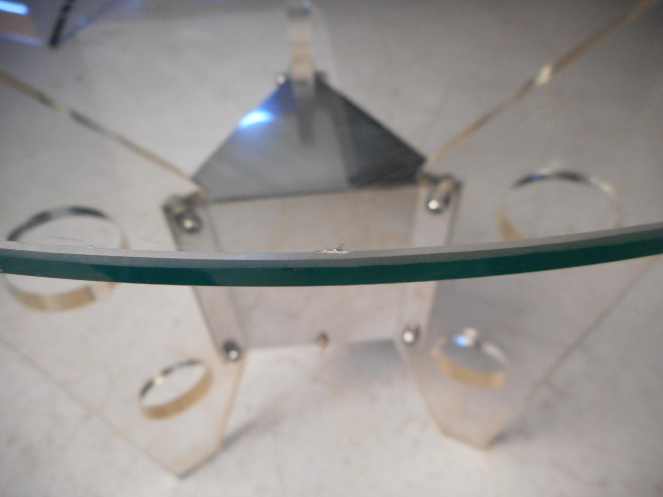 Midcentury Lucite and Chrome End Table after Charles Hollis Jones 2