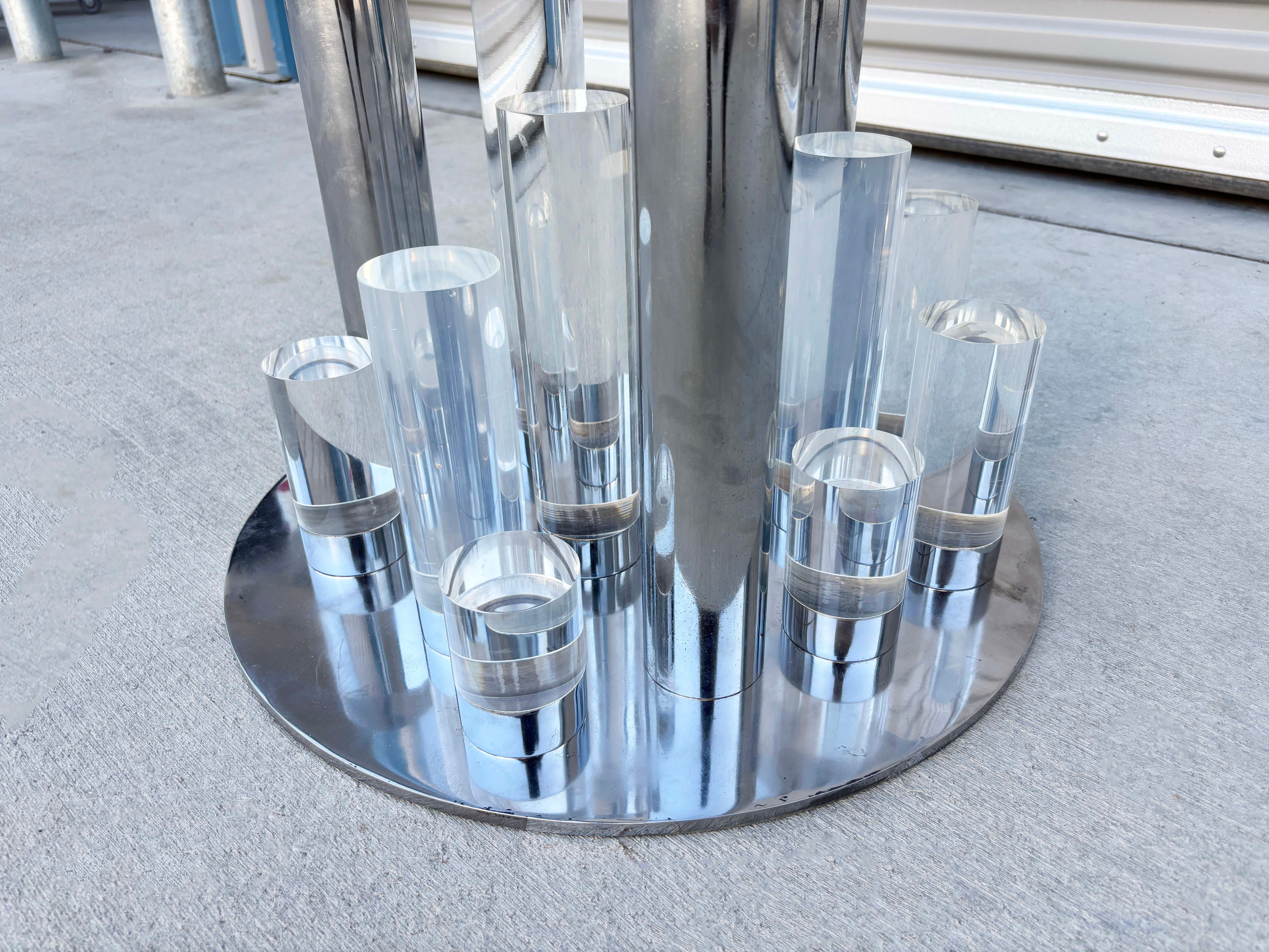 Mid Century Lucite and Chrome Skyscraper Coffee Table by Charles Hollis Jones For Sale 7