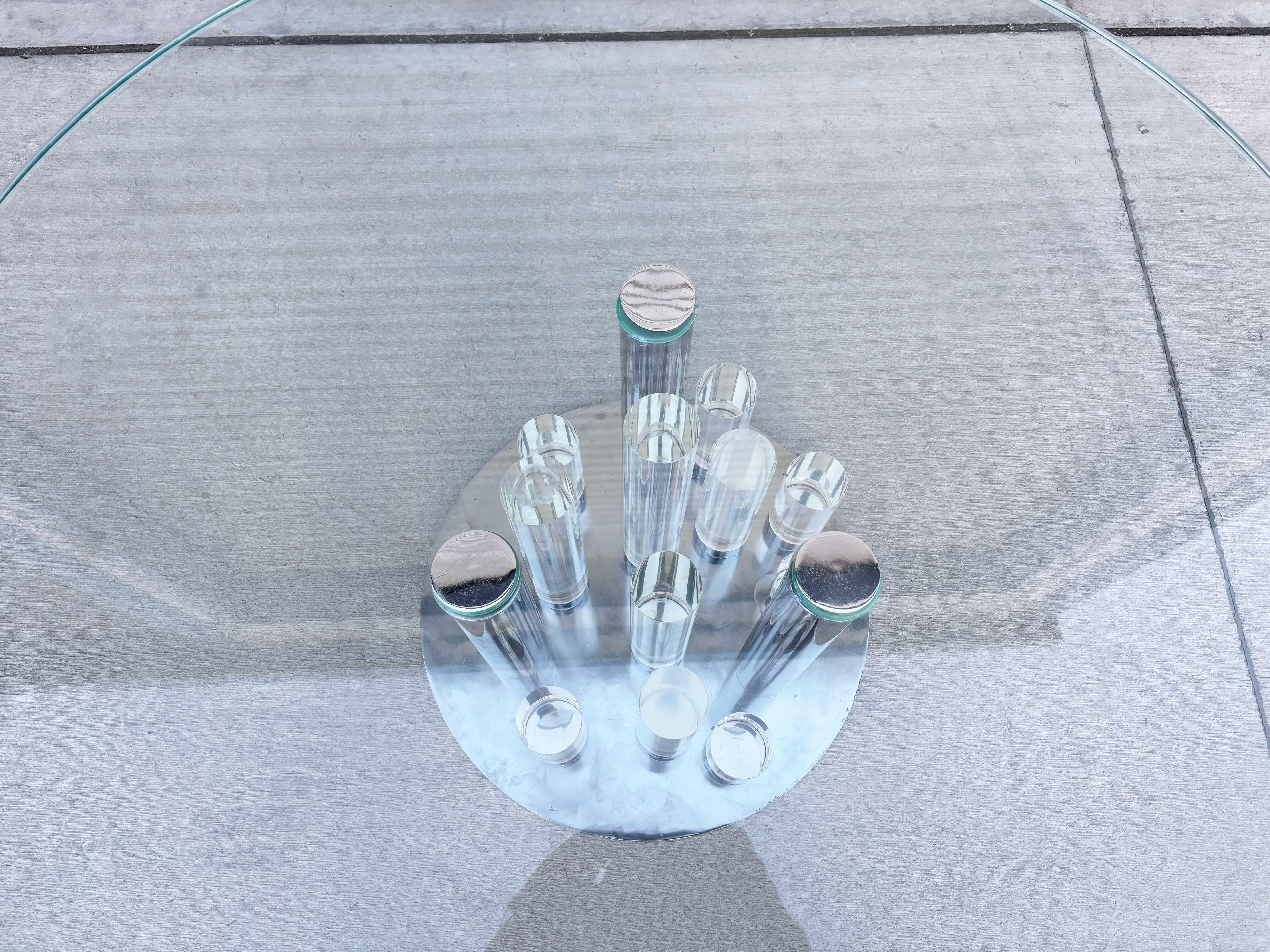 Mid-20th Century Mid Century Lucite and Chrome Skyscraper Coffee Table by Charles Hollis Jones For Sale