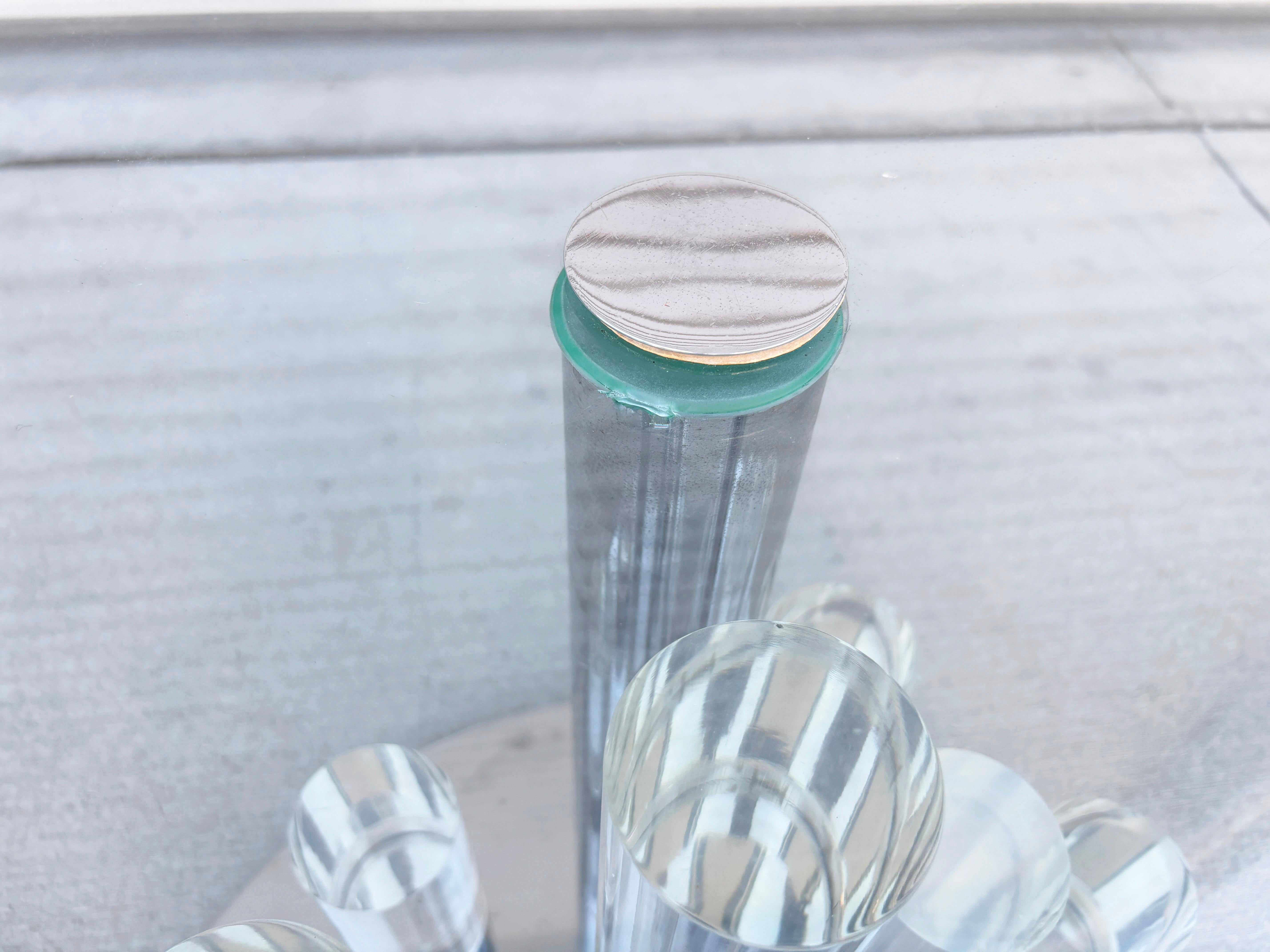 Mid Century Lucite and Chrome Skyscraper Coffee Table by Charles Hollis Jones For Sale 1