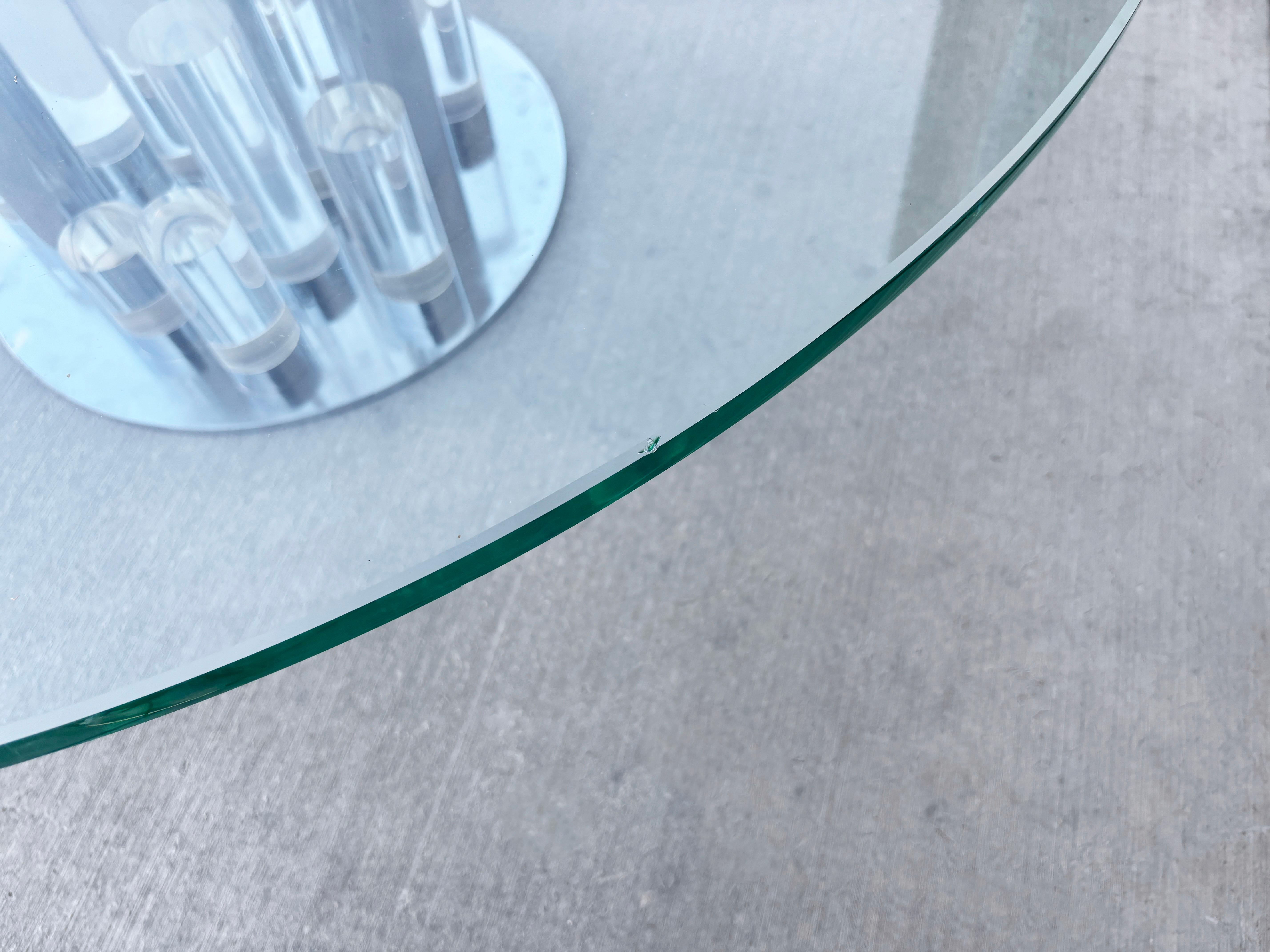 Mid Century Lucite and Chrome Skyscraper Coffee Table by Charles Hollis Jones For Sale 2
