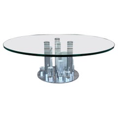 Mid Century Lucite and Chrome Skyscraper Coffee Table by Charles Hollis Jones