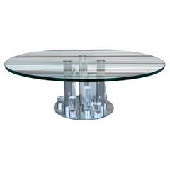 Mid Century Lucite and Chrome Skyscraper Coffee Table by Charles Hollis Jones