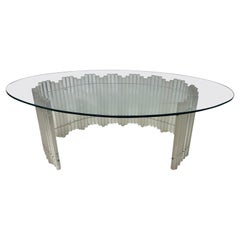 Mid Century Lucite and Glass Coffee Table
