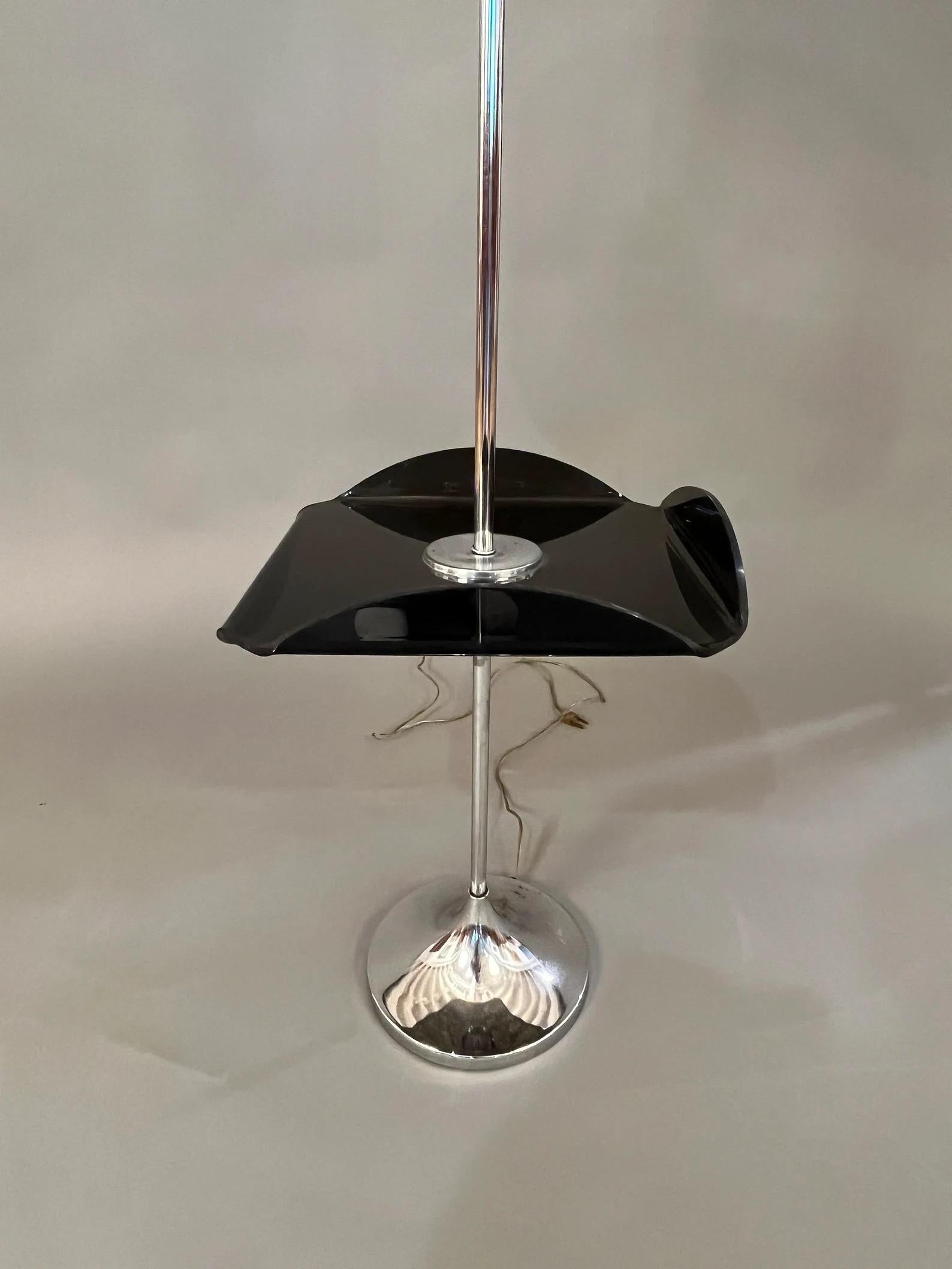 Mid-Century Modern Mid-Century lucite and metal floor lamp 1970's For Sale
