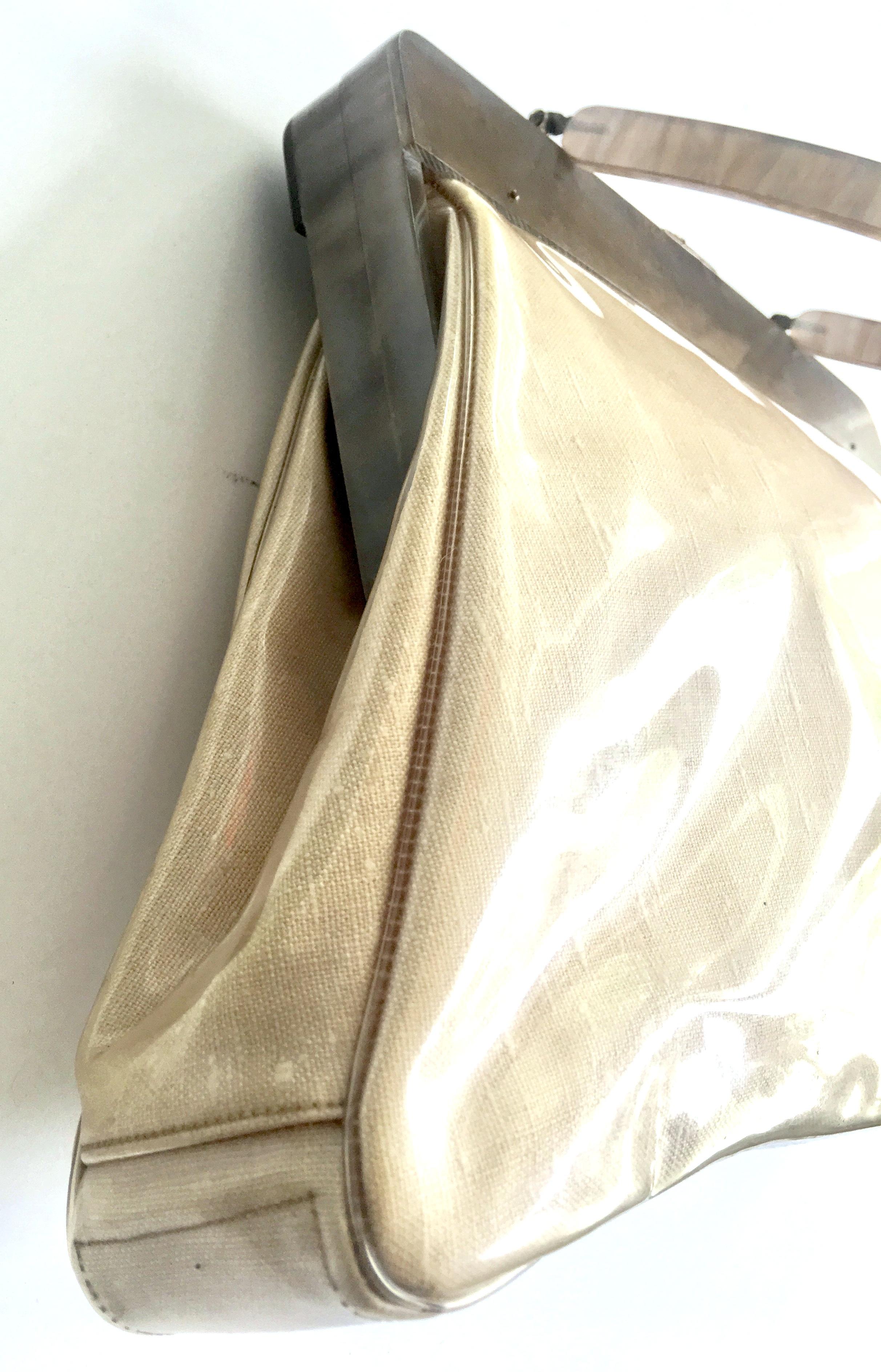 Women's or Men's Mid-Century Lucite and Vinyl Florida Hand Bag By, Charles Kahn