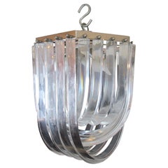 Mid-Century Lucite Band Chandelier