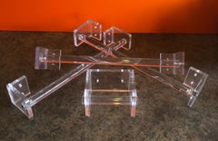 Midcentury Lucite Bathroom Set, Towel Bar, Toilet Paper Holder