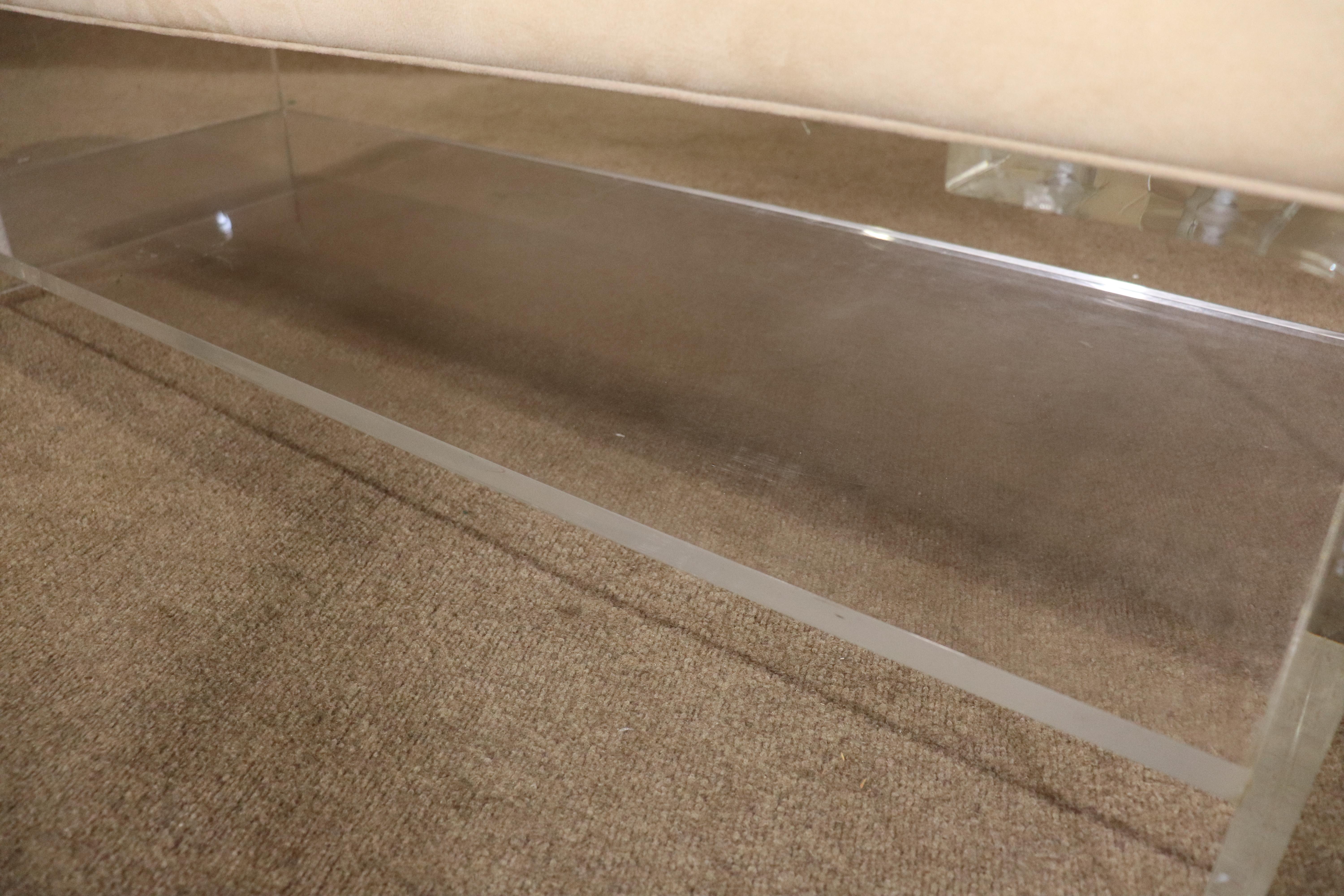 Acrylic Mid-Century Lucite Bench For Sale