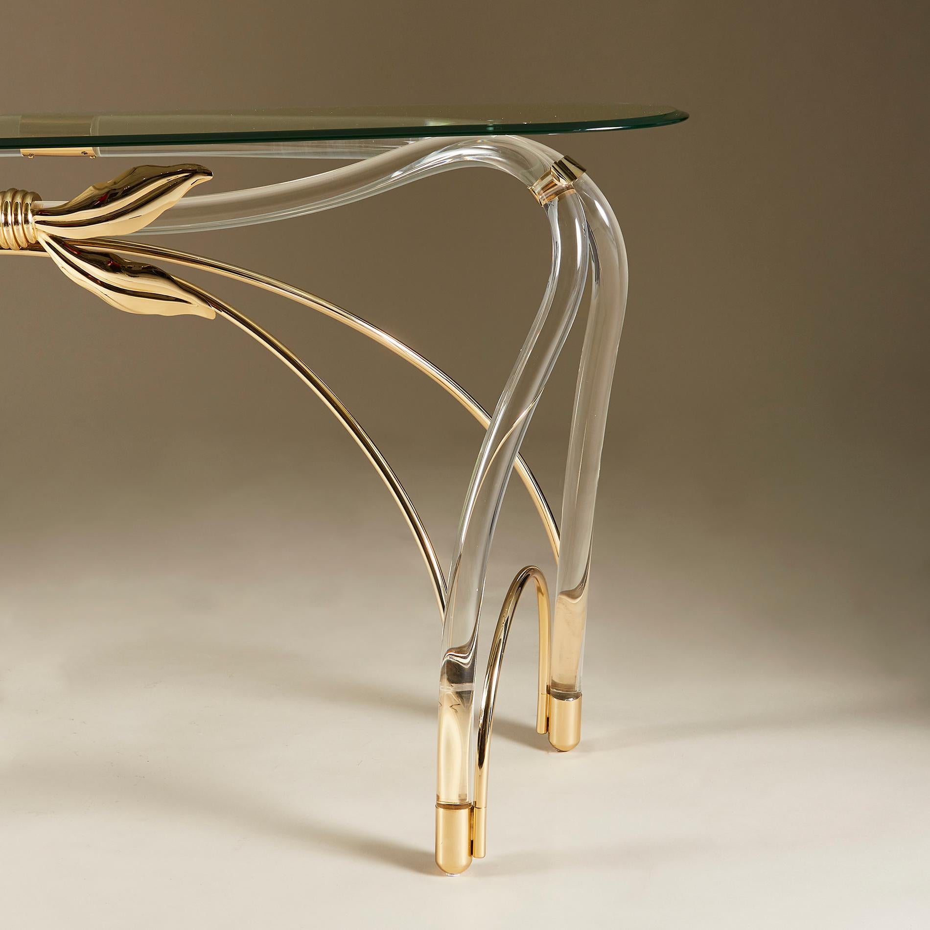 Midcentury Lucite 'Bow' Console Table In Good Condition In London, GB