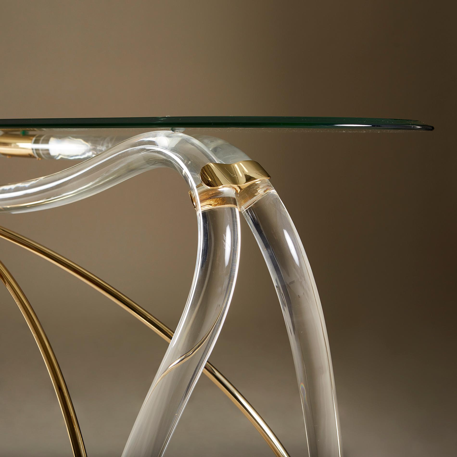 Late 20th Century Midcentury Lucite 'Bow' Console Table