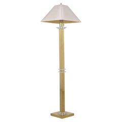 Lucite Brass Floor Lamp