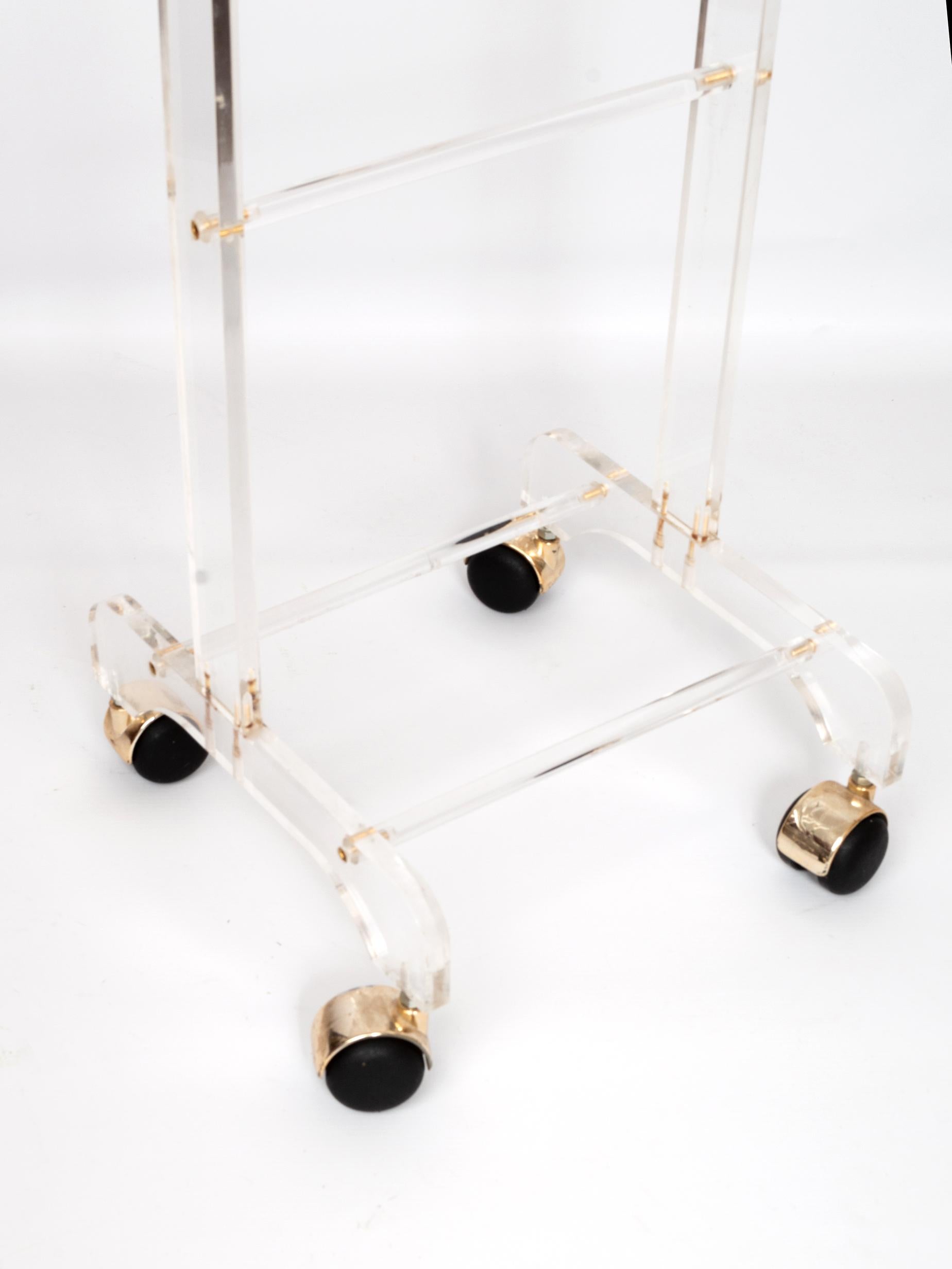 Mid-20th Century Midcentury Lucite and Brass Valet Stand, Italy, circa 1960