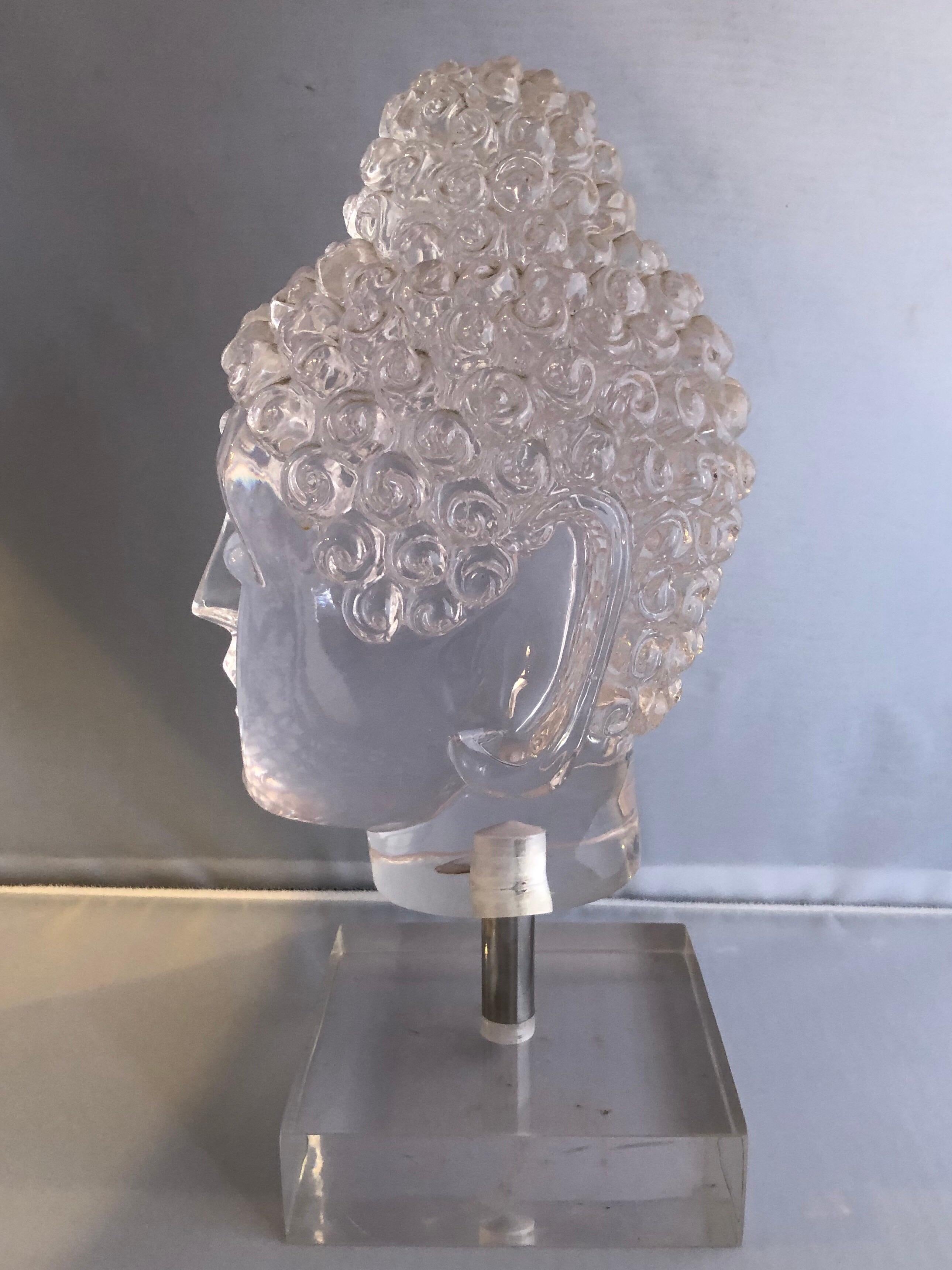 Mid-Century Modern Midcentury Lucite Buddha Head / Bust
